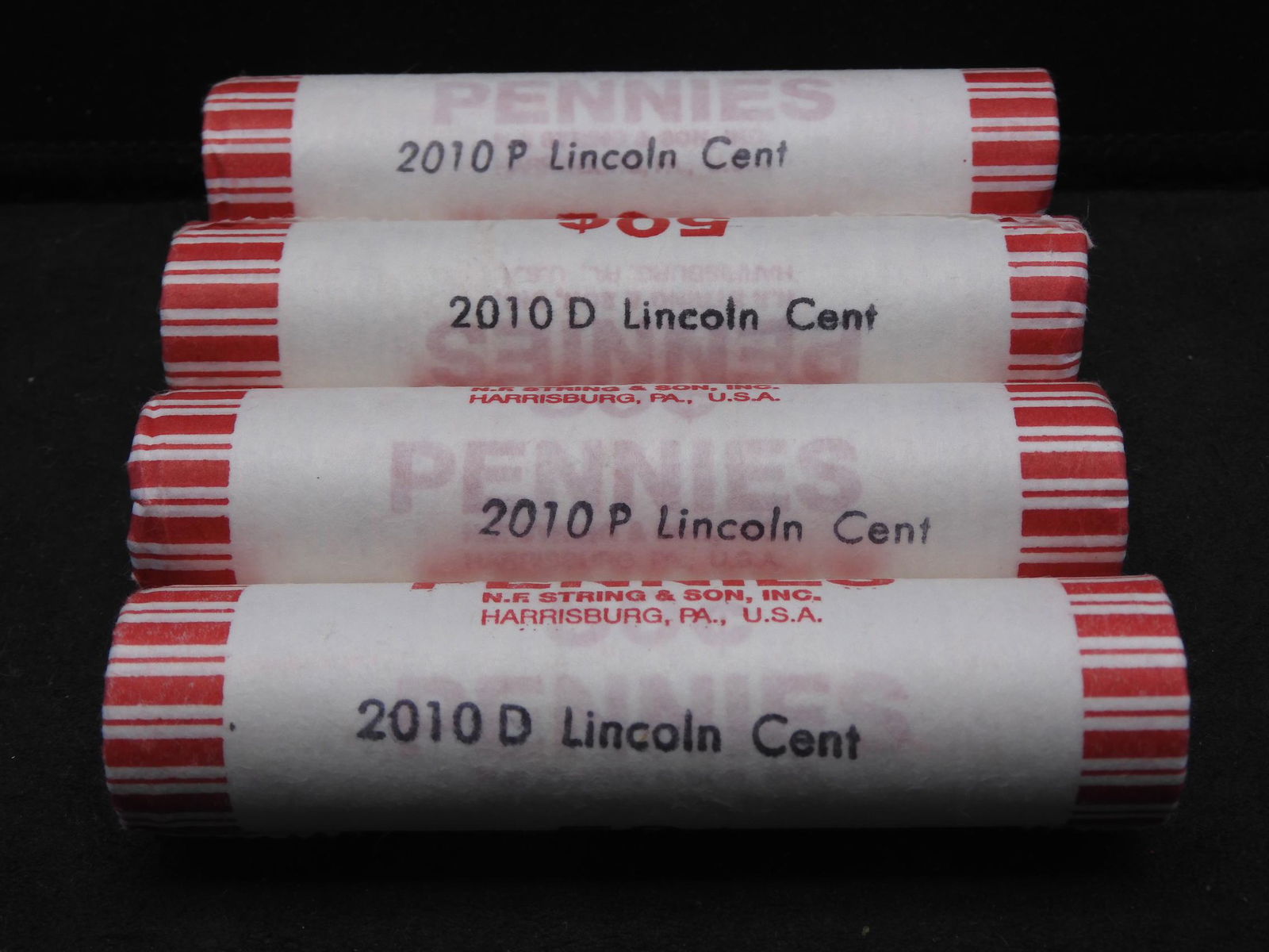 4 Mint Wrapped Rolls of 2010-P&D Lincoln Shield Cents (1 of 5)