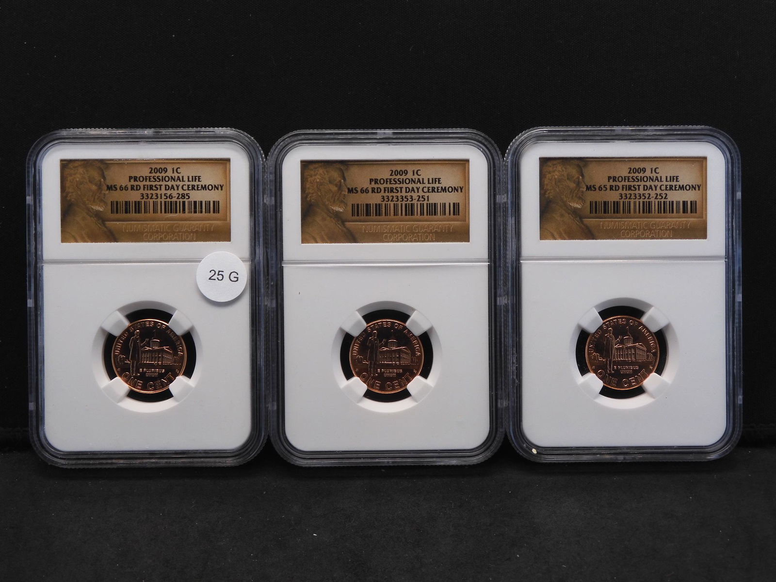 Three 2009 Professional Life Lincoln Cents MS 66 RD (1 of 9)