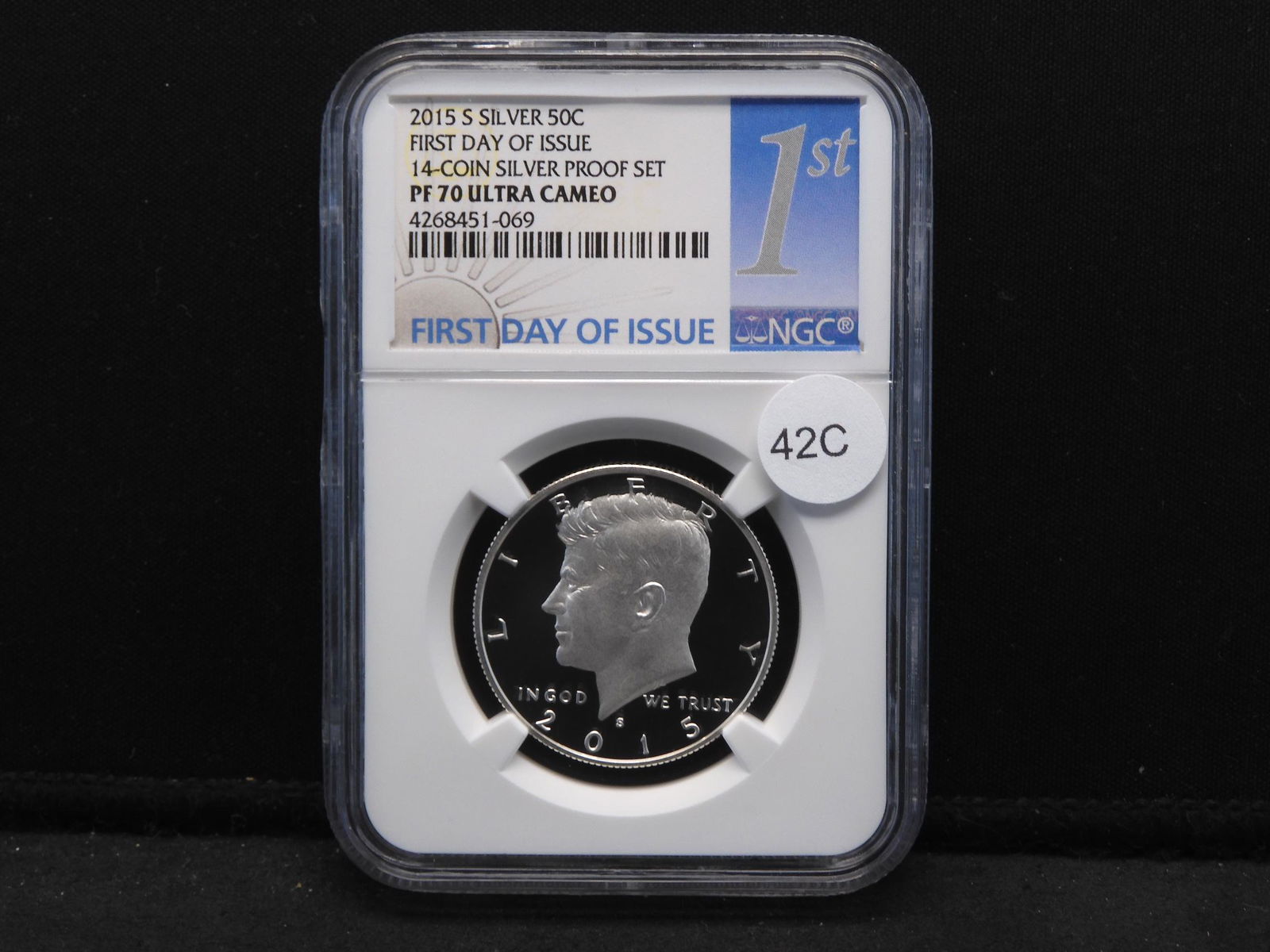 2015-S Silver Kennedy Half Dollar First Day of Issue PF (1 of 4)
