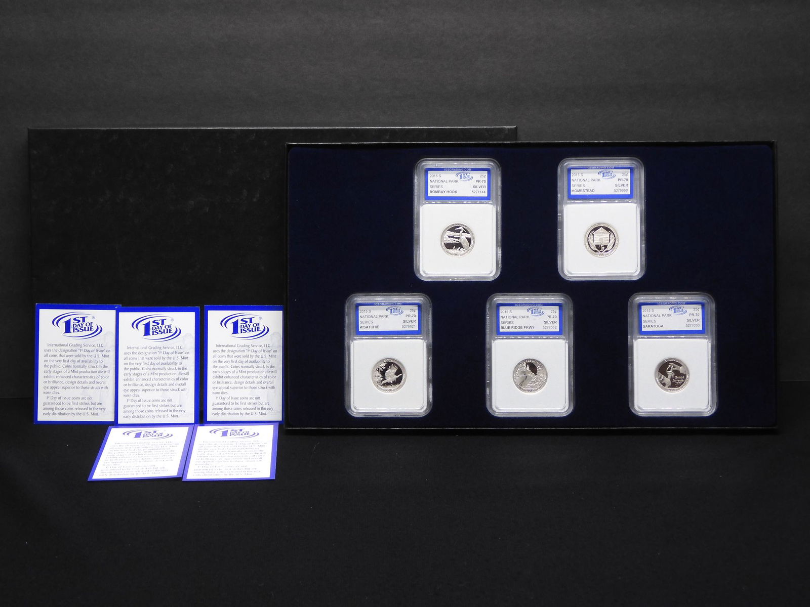 Five 2015-S National Park Silver Quarters Graded by IGS (1 of 14)