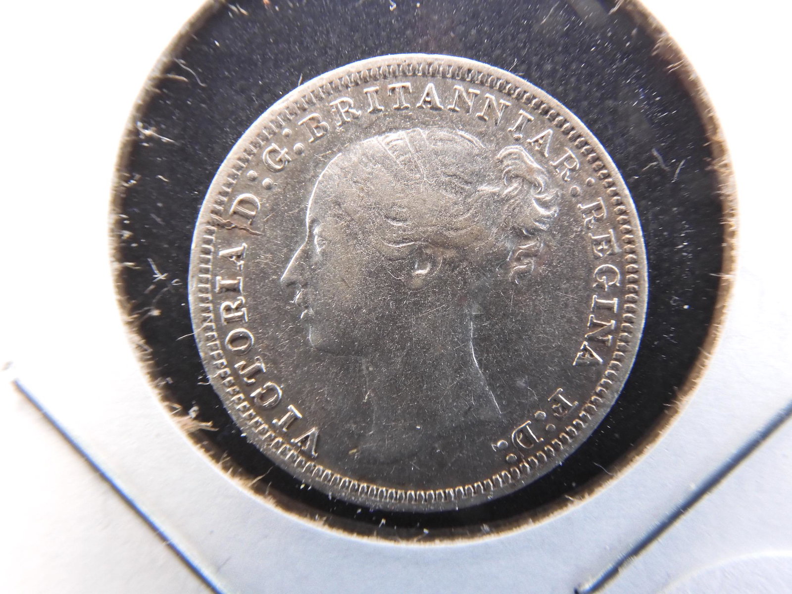 1875 Great Britain 3 Pence Silver. Young Head. Very: 1875 Great Britain 3 Pence Silver. Young Head. Very Fine