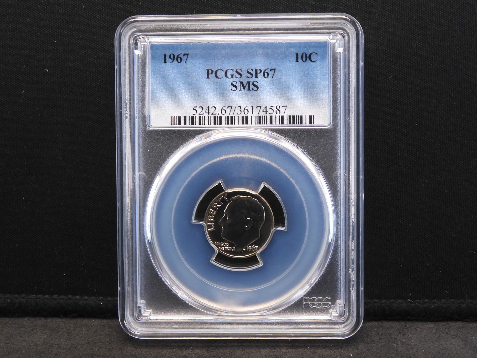 1967 PCGS SP67 SMS Special Mint Set Roosevelt Dime: 1967 PCGS SP67 SMS Special Mint Set Roosevelt Dime