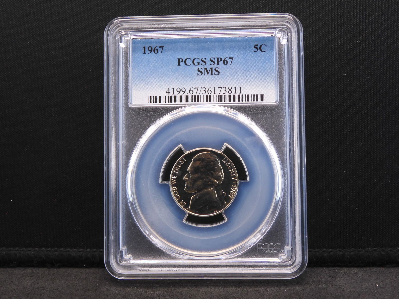 1967 PCGS SP67 SMS Special Mint Set Jefferson Nickel: 1967 PCGS SP67 SMS Special Mint Set Jefferson Nickel