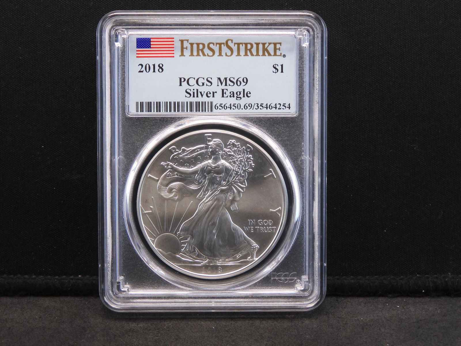 2018 PCGS MS69 1st Strike American Silver Eagle (1 of 4)