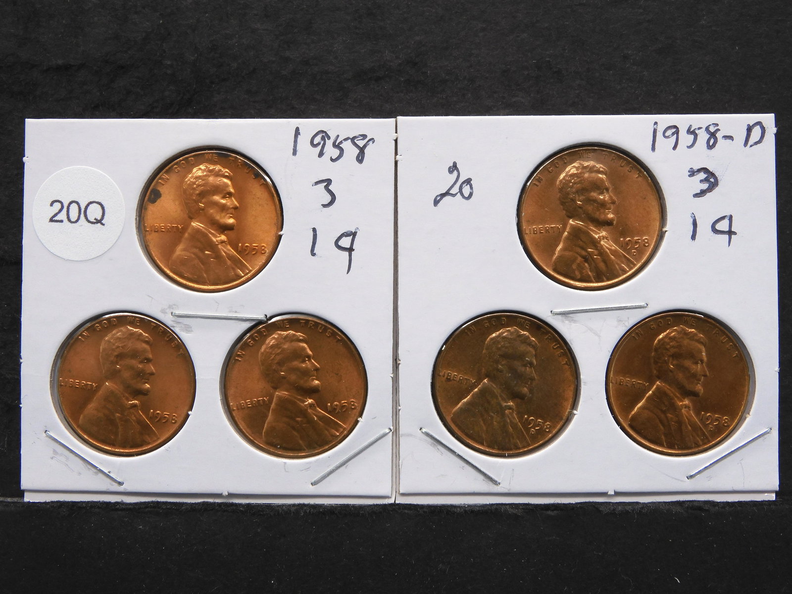 1958 & 1958-D Lincoln Wheat Pennies (1 of 5)