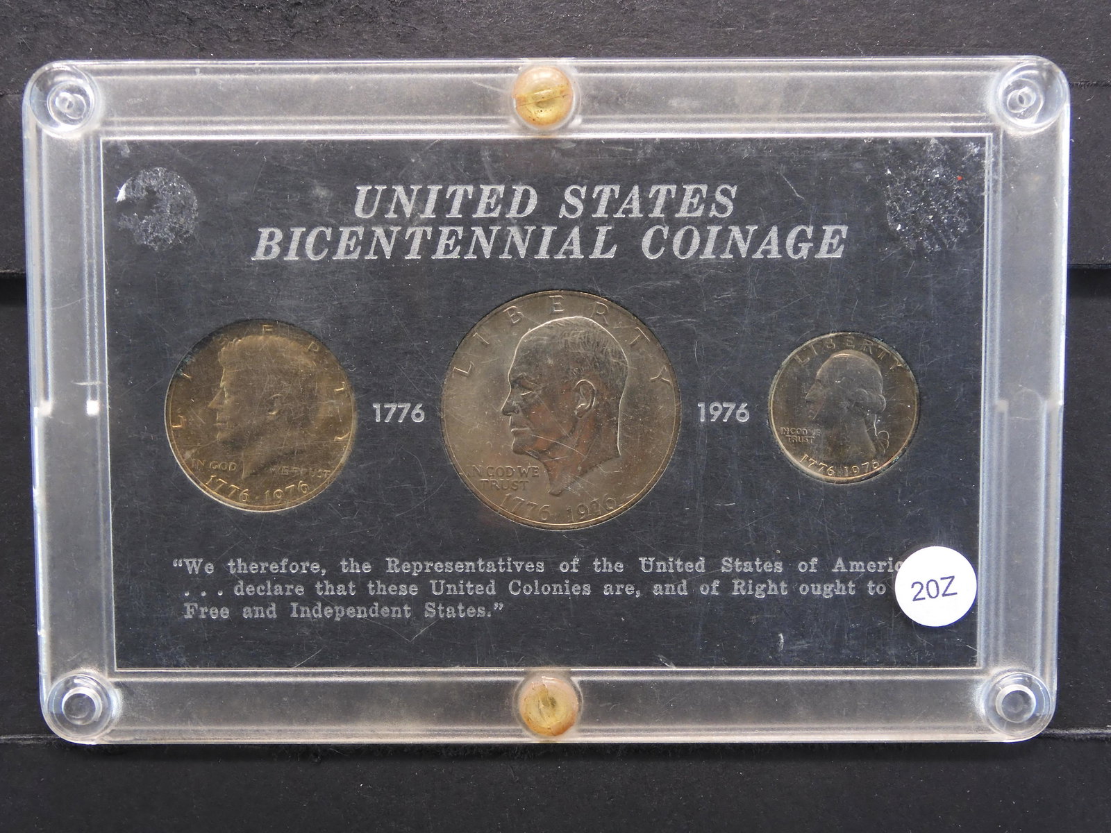 1976 3 COIN SILVER PROOF SET IN PLASTIC HOLDER (1 of 3)