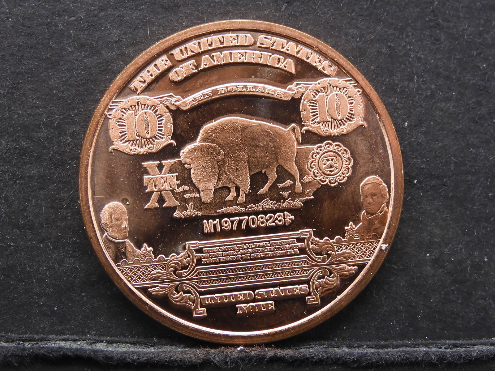 Copy  10 Dollar 1 Ounce  999 Fine Copper Round Art Bar (1 of 2)