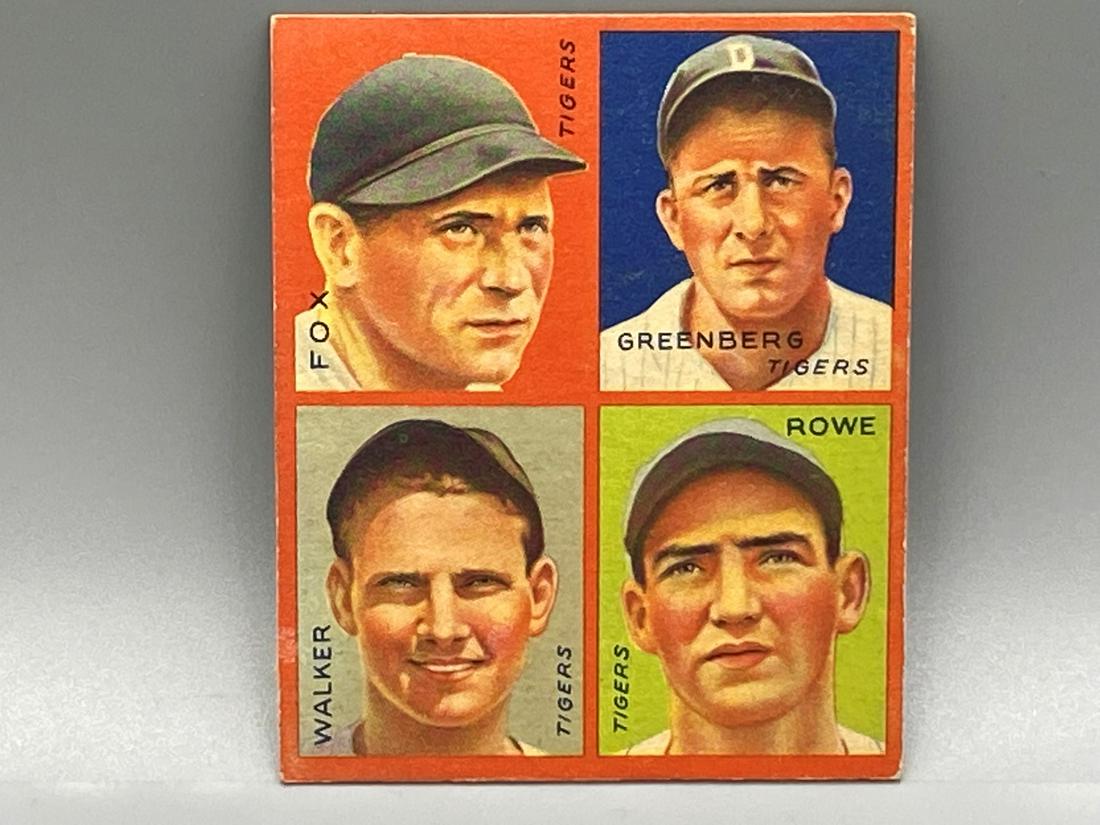 1935 Goudey 4 in 1 Fox, Hank Greenberg (HOF) Walker, (1 of 2)