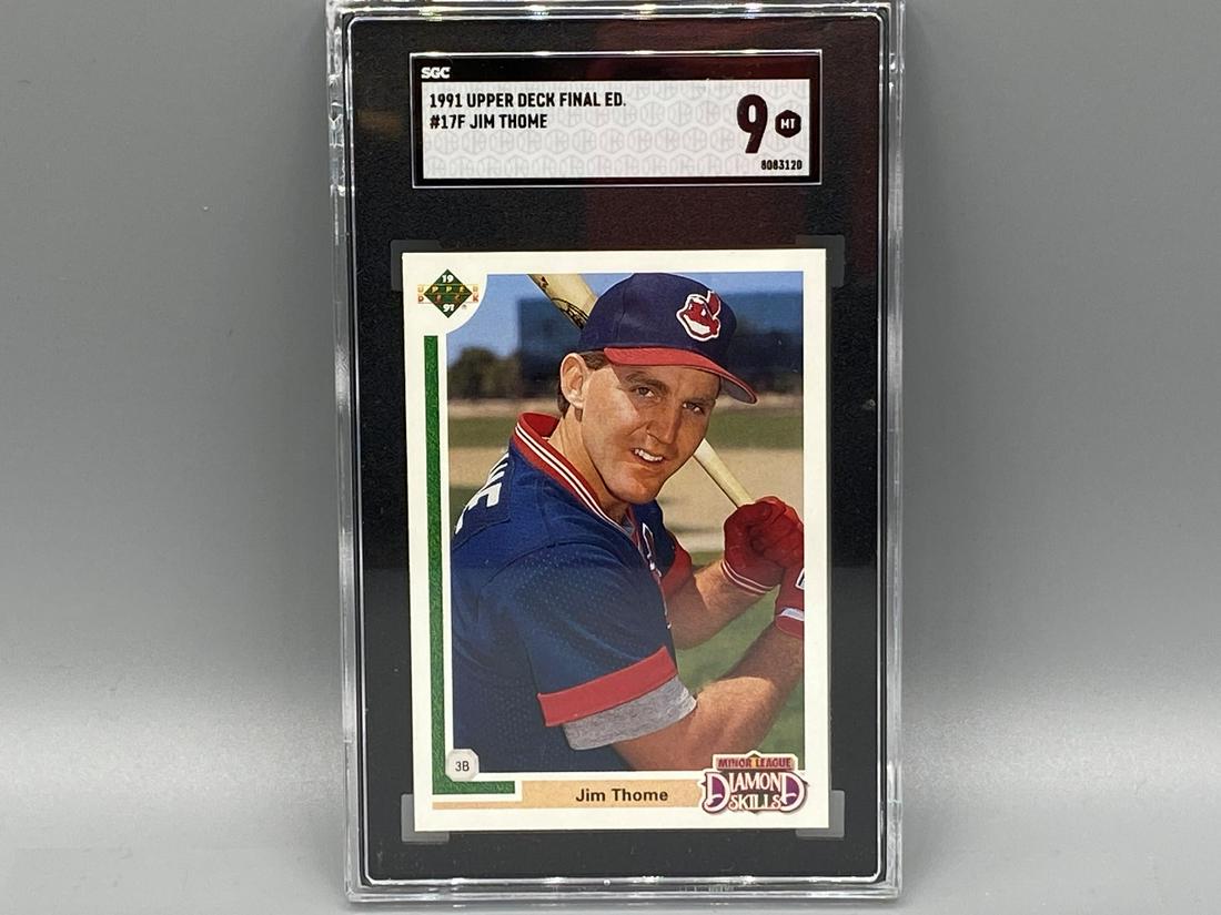 1991 Upper Deck Final Jim Thome #17F SGC 9 Mint Rookie (1 of 2)