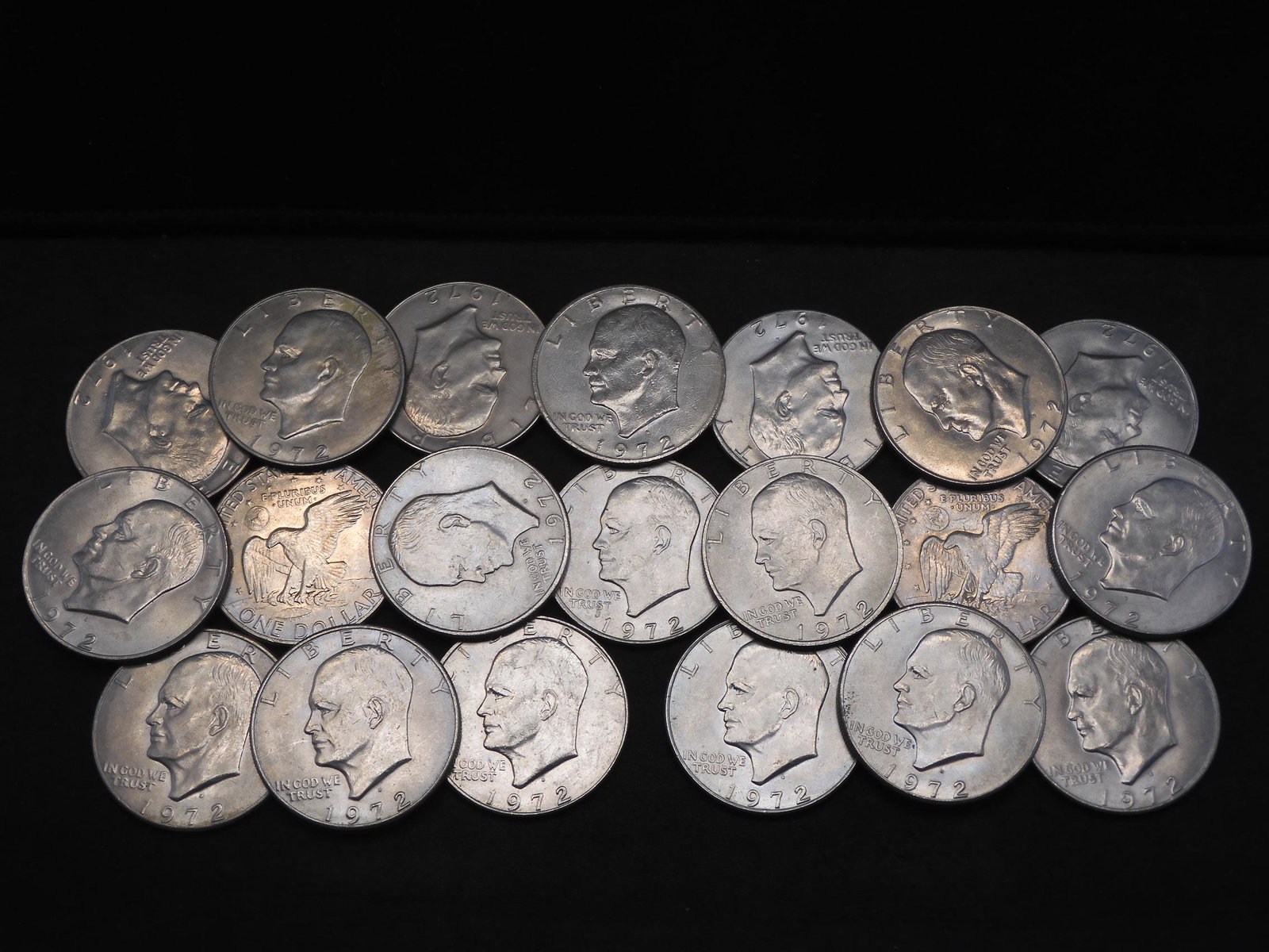 20 1972 Eisenhower Dollars-All Clad (1 of 3)