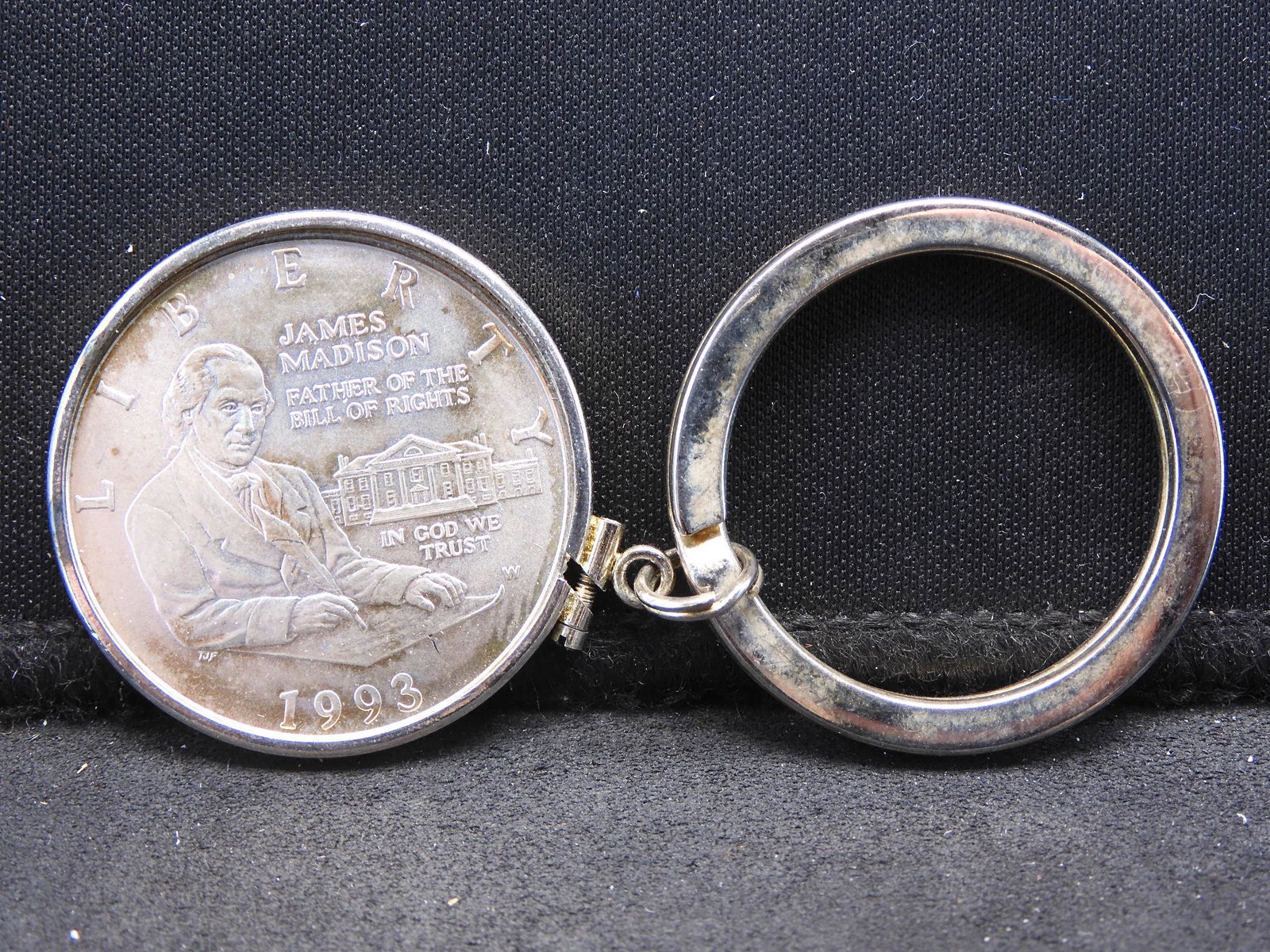 Key Chain with 1993 W James Madison Half Dollar (1 of 3)