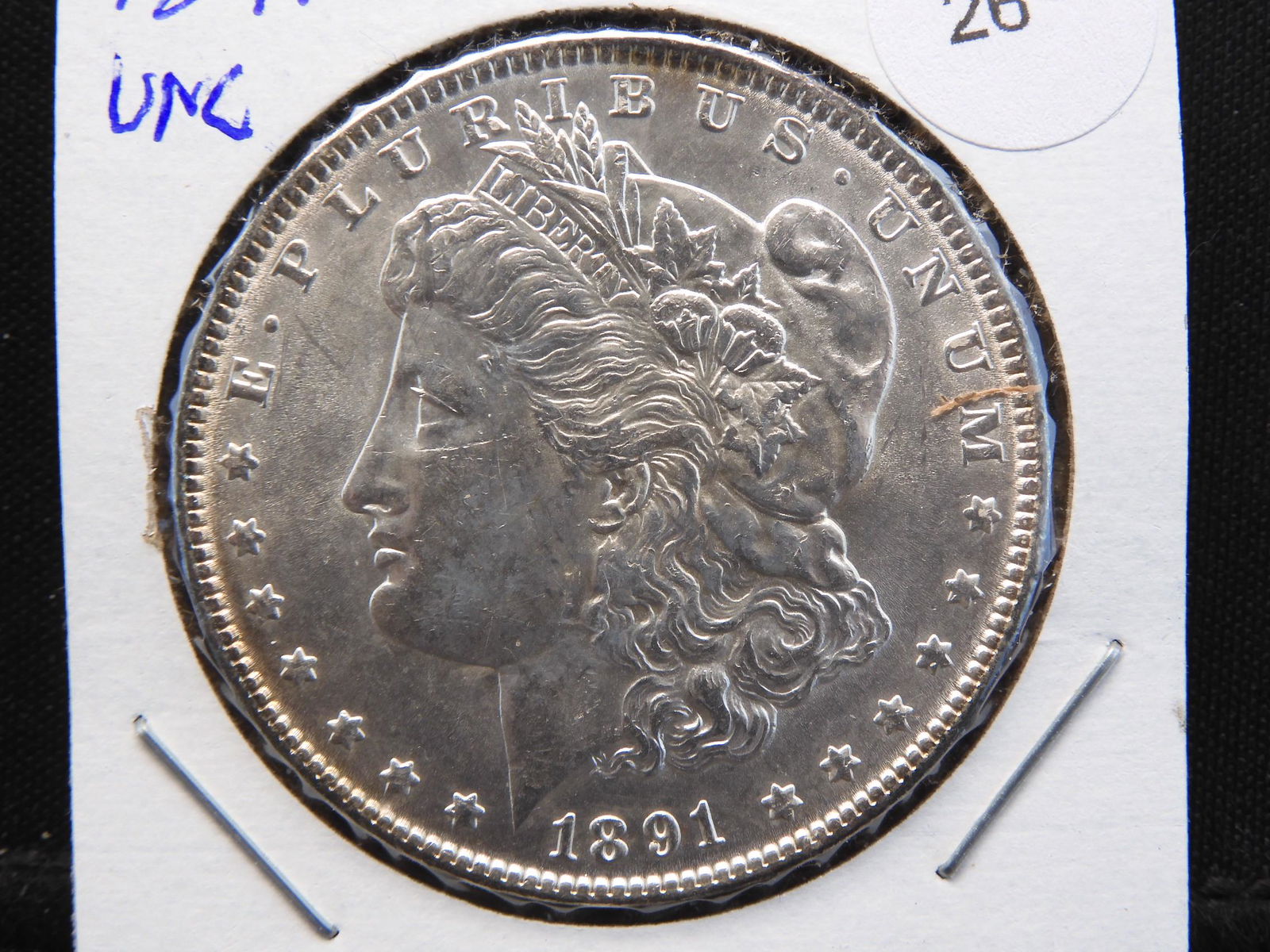 1891 Morgan $1.  Uncirculated.  Better date. (1 of 3)
