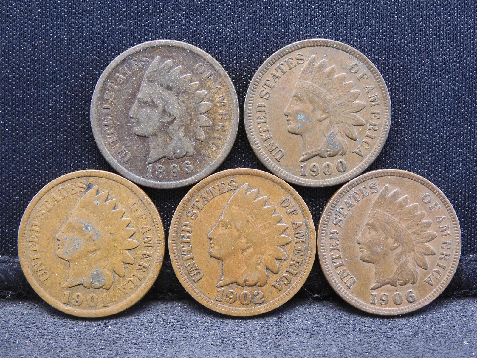 1896, 1900, 1902, 1901 & 1906 Indian Head Cents (1 of 2)