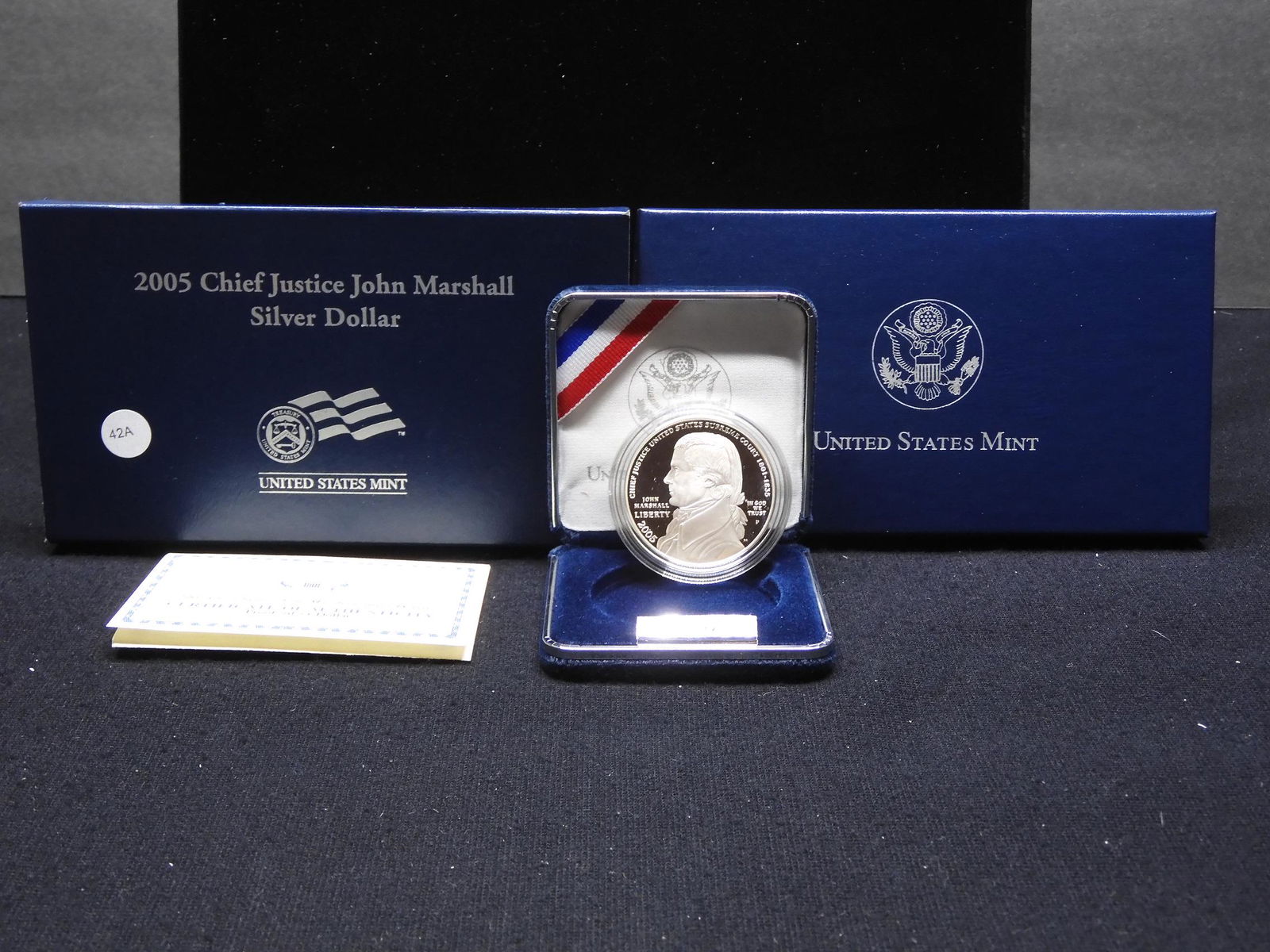 2005 P Chief Justice John Marshall Commemorative silver: 2005 P Chief Justice John Marshall Commemorative silver $1. GEM Proof in original box with COA.