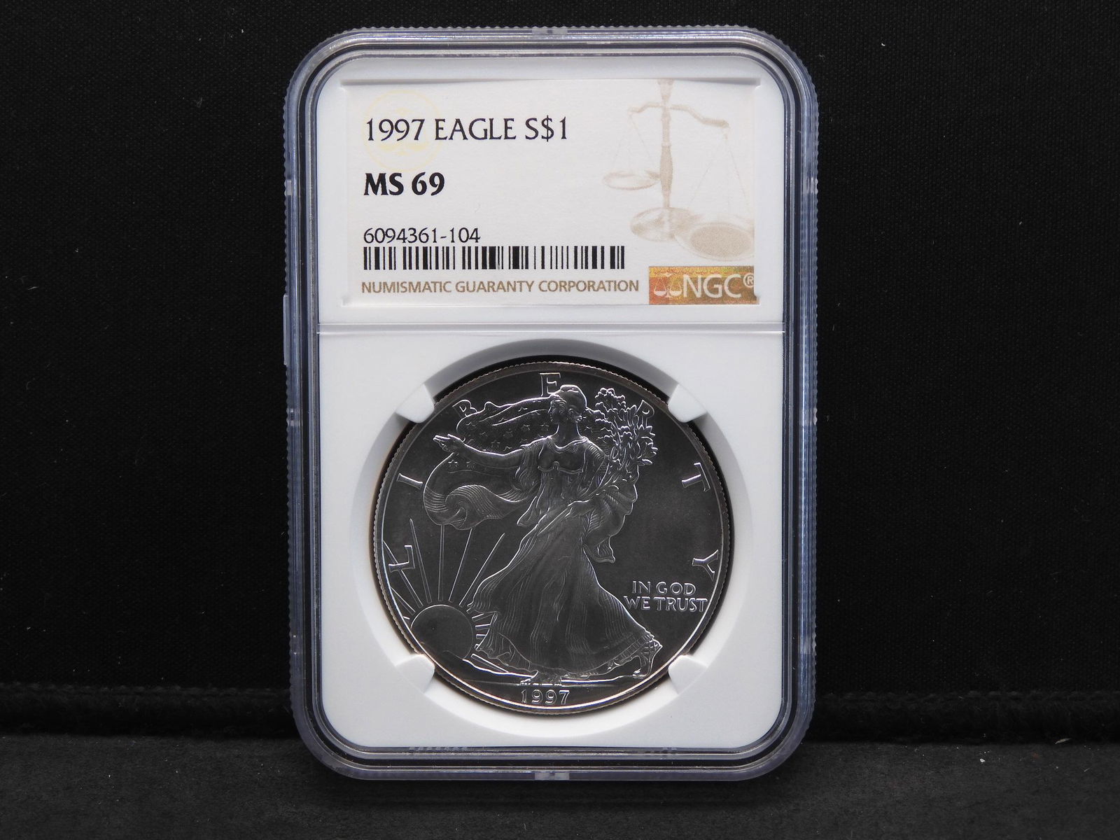1997 NGC MS69 American 1 Oz. Silver Eagle (1 of 4)