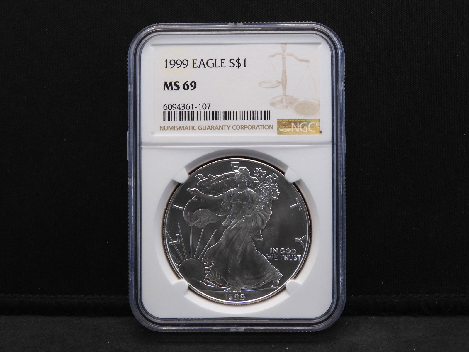 1999 NGC MS69 American 1 Oz. Silver Eagle (1 of 4)