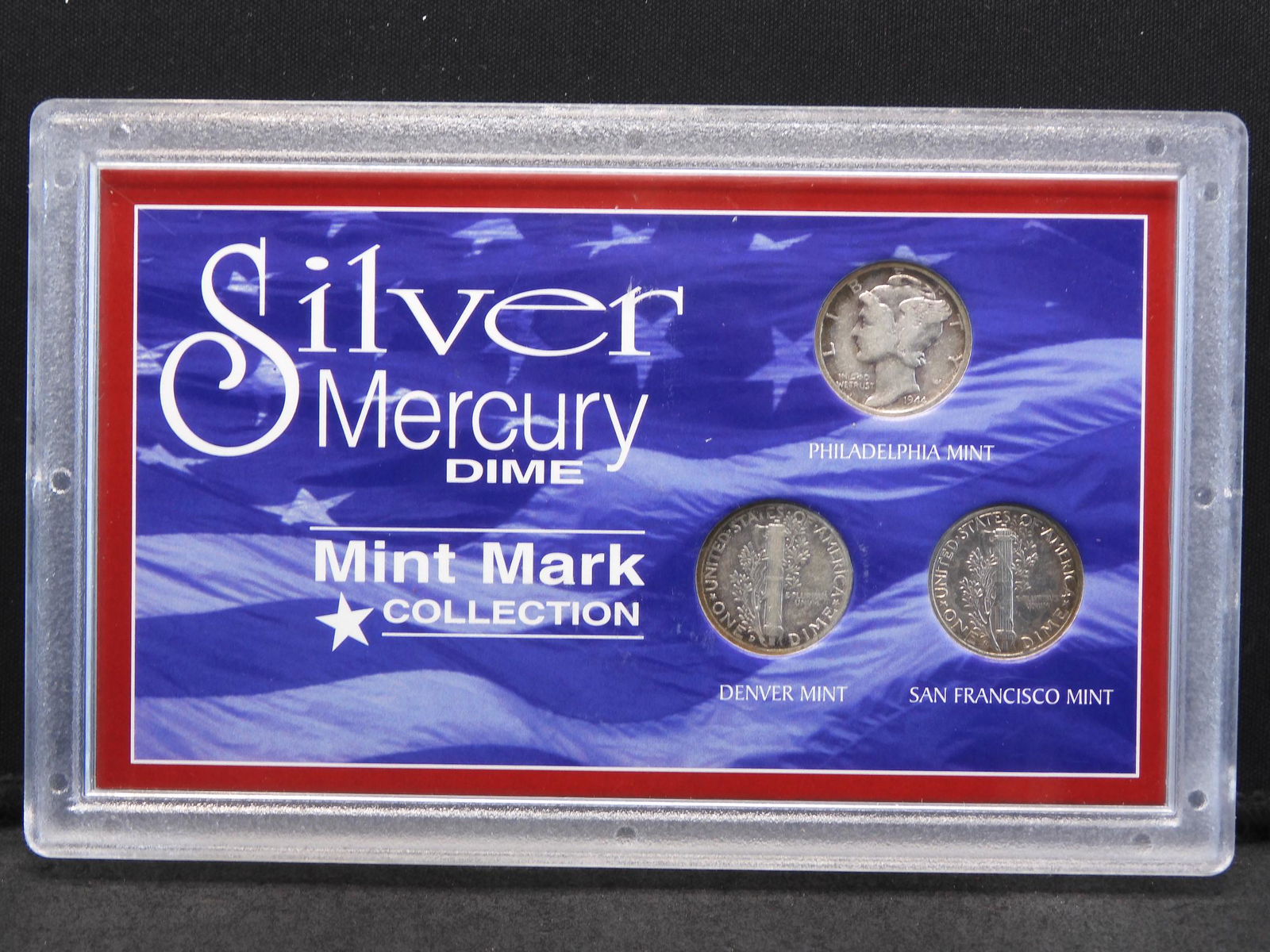 3 - Silver Mercury Dime Mint Mark Collection Set in a (1 of 4)