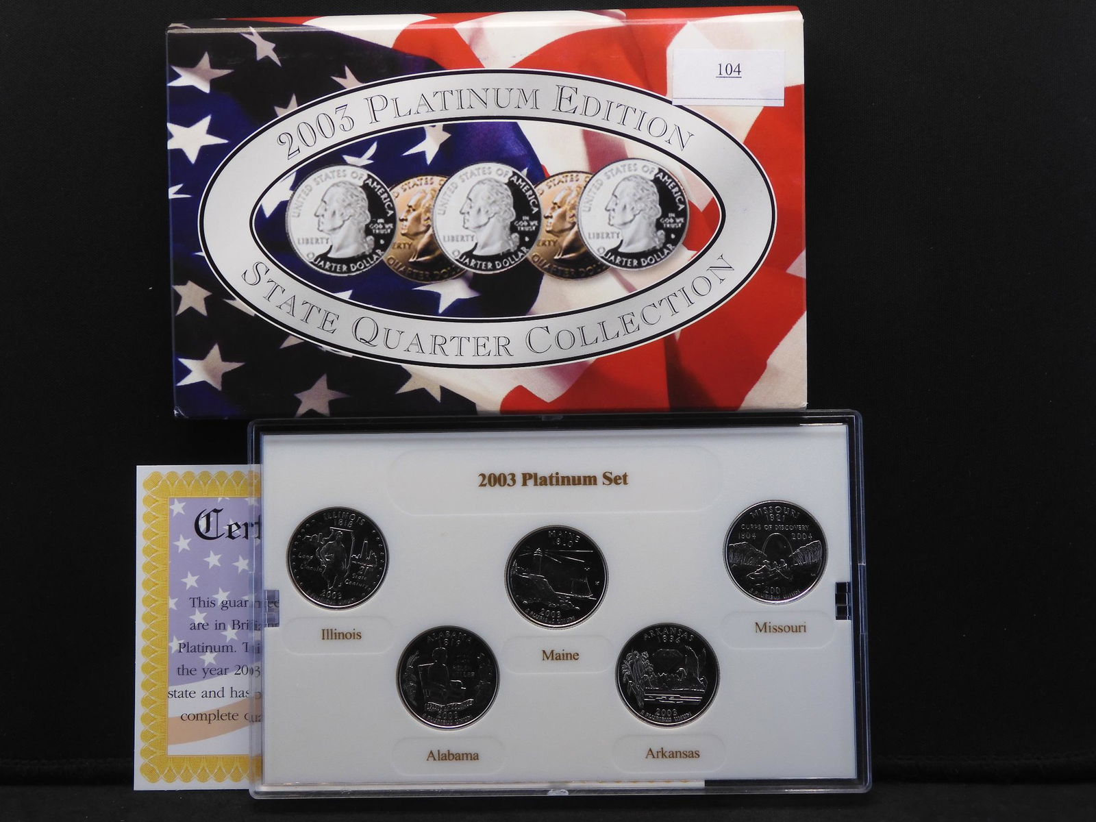 2003 Platinum Layered Statehood 5 Quarter Set - BU (1 of 4)