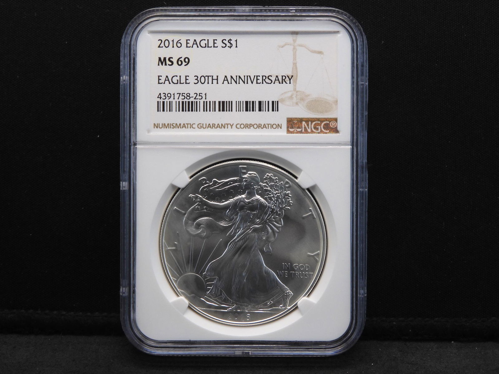 2016 NGC MS69 American Silver Eagle - 30th Anniversary (1 of 4)