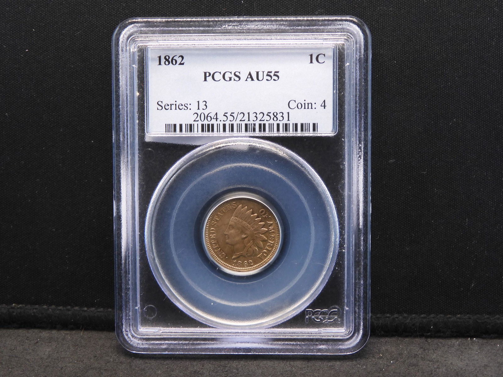 1862 PCGS AU55 Indian Head Cent (1 of 4)