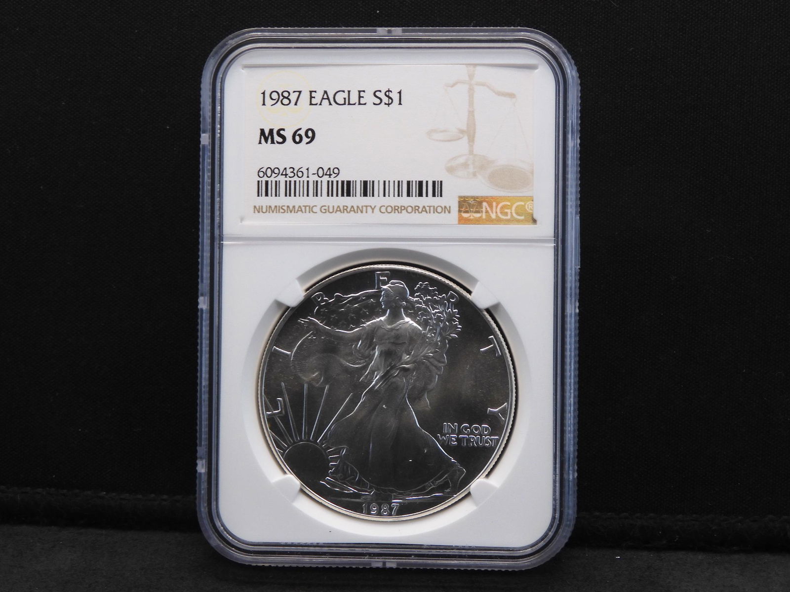 1987 NGC MS69 American 1 Oz. Silver Eagle (1 of 4)