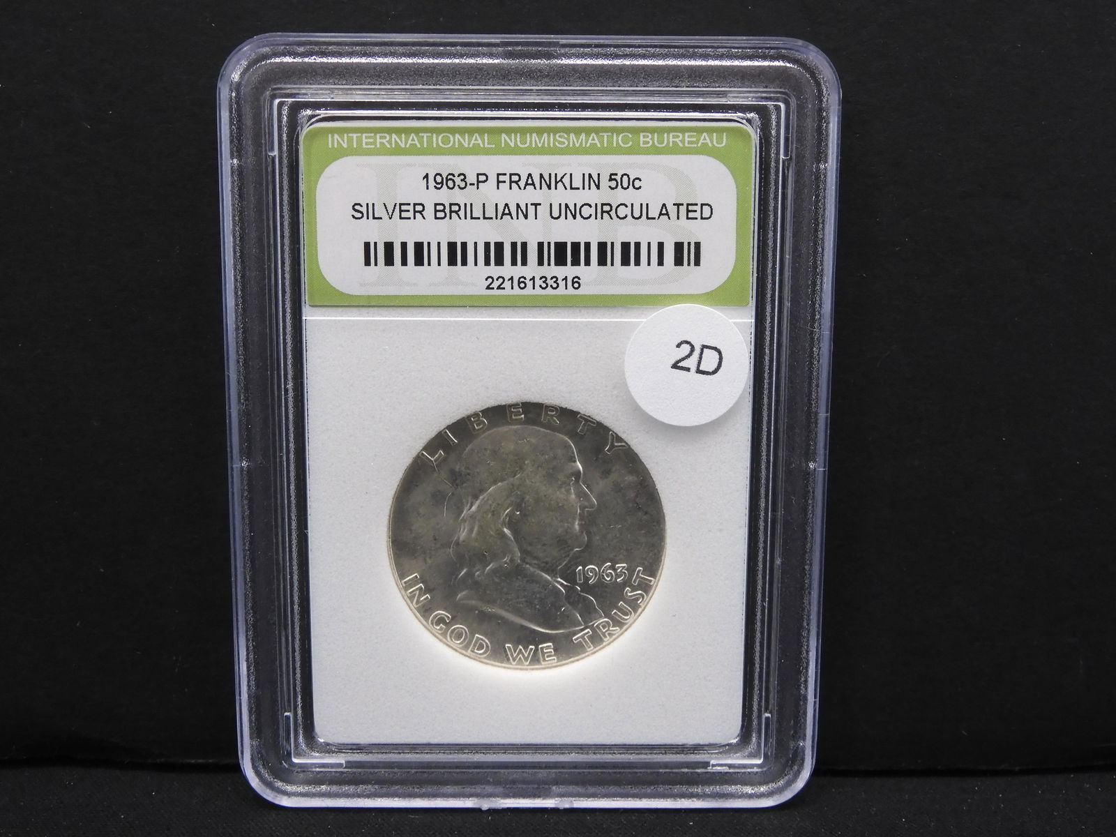 1963 Franklin Half Dollar Silver Brilliant Unc. (1 of 4)