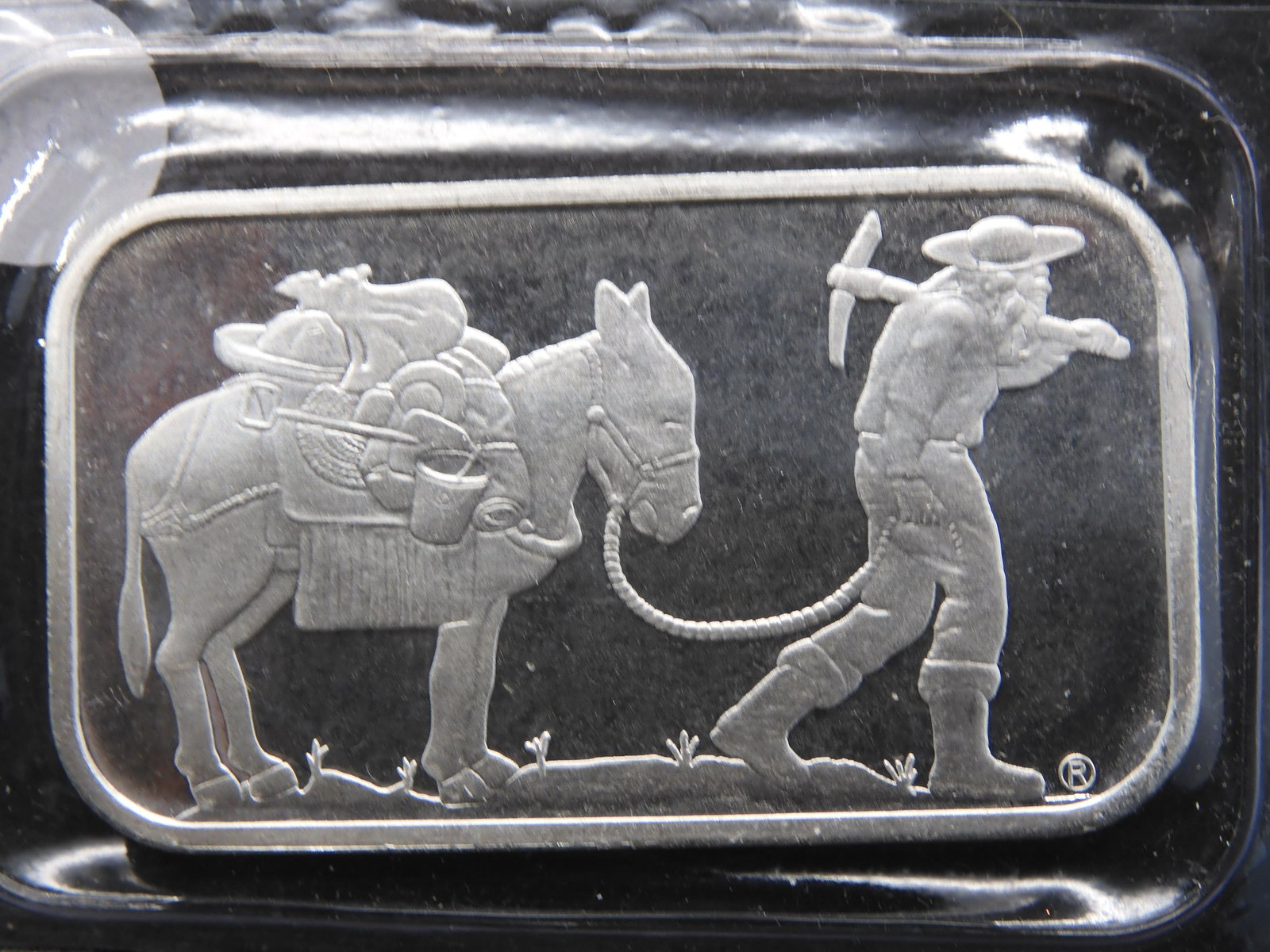 One Ounce .999 Fine Silver Prospector Bar+C241: One Ounce .999 Fine Silver Prospector Bar+C241