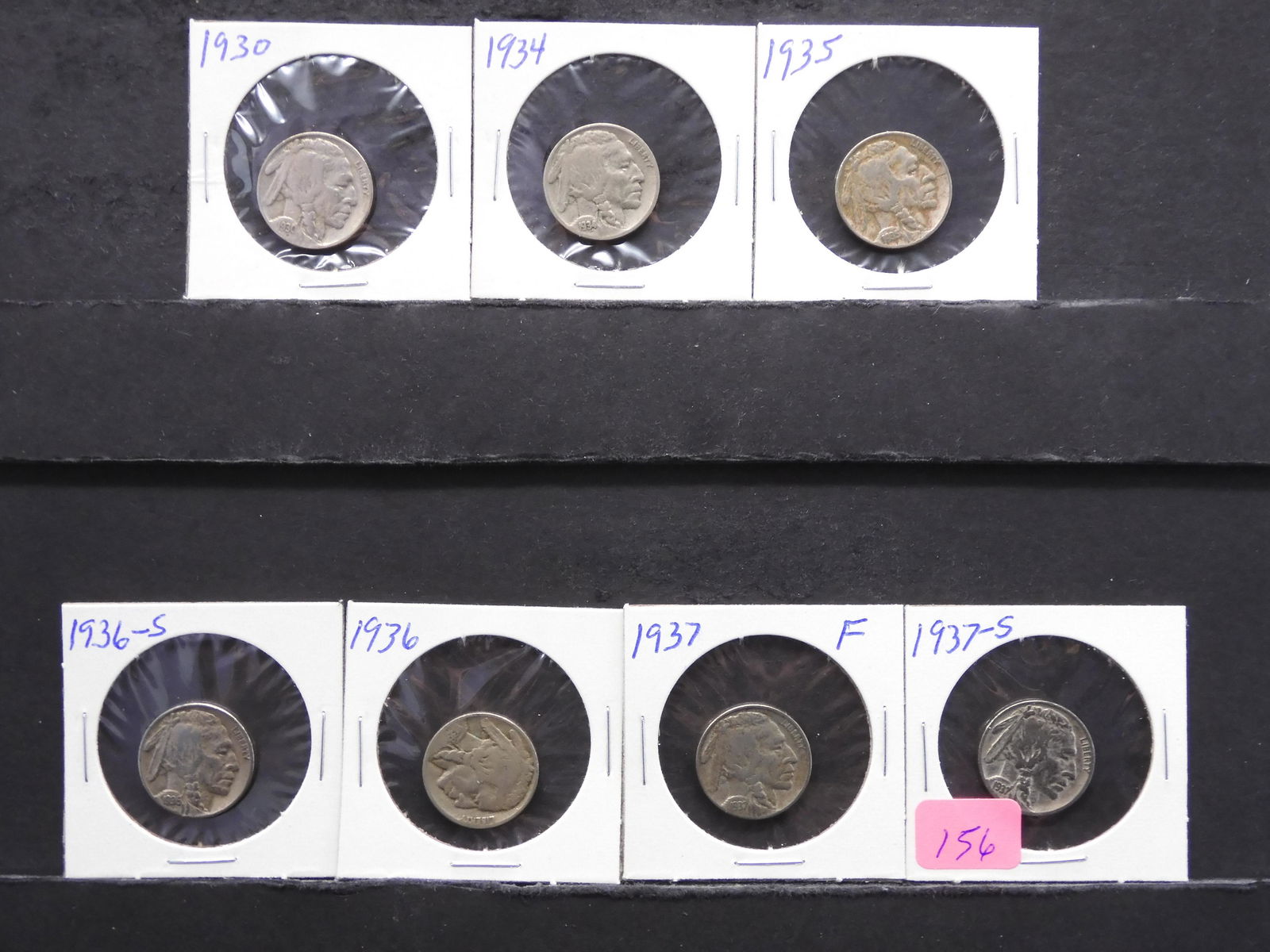 1930, 34, 35, 36, 36-S, 37, & 37-S Buffalo Nickels (1 of 5)