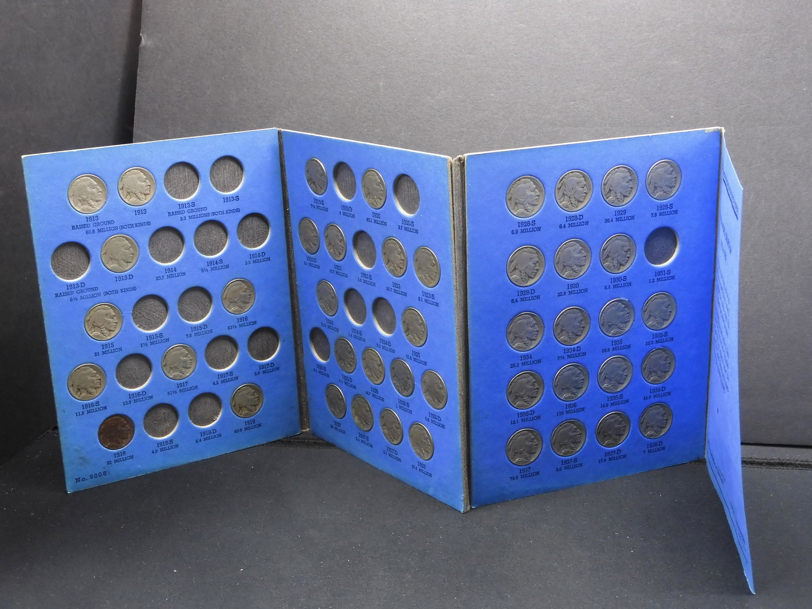 1913-38 Buffalo Nickel Book with 44 Coins (1 of 10)