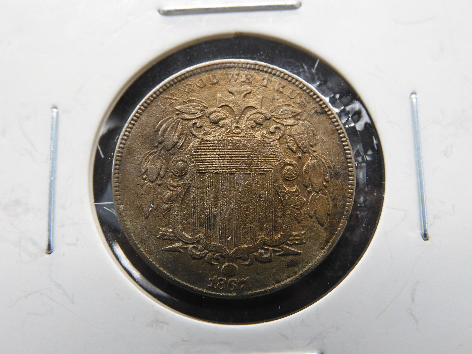 Very Sharp 1867 Shield Nickel Without Rays (1 of 3)