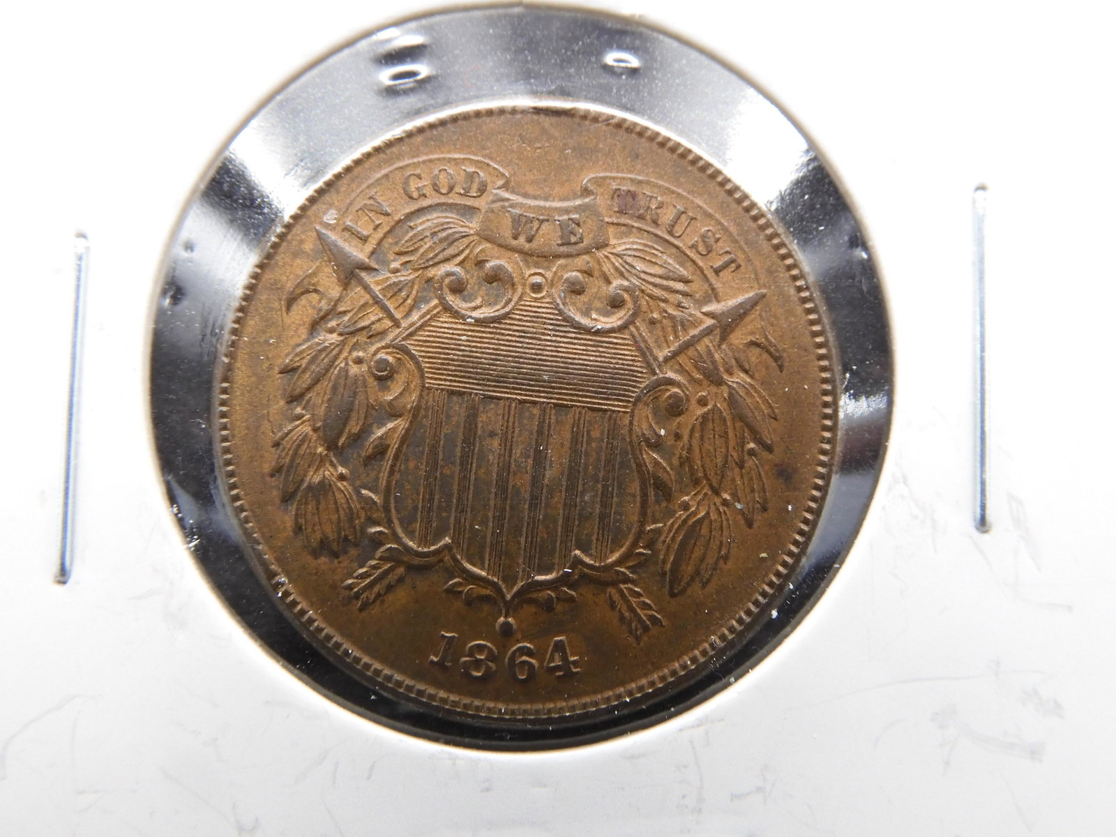 Uncirculated 1864 "Large Motto" Two Cent (1 of 3)