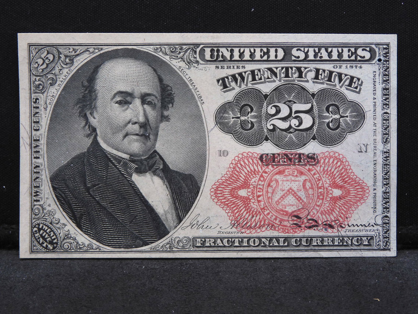 1874- 25 Cents Fractional Currency Note Portrait of (1 of 2)
