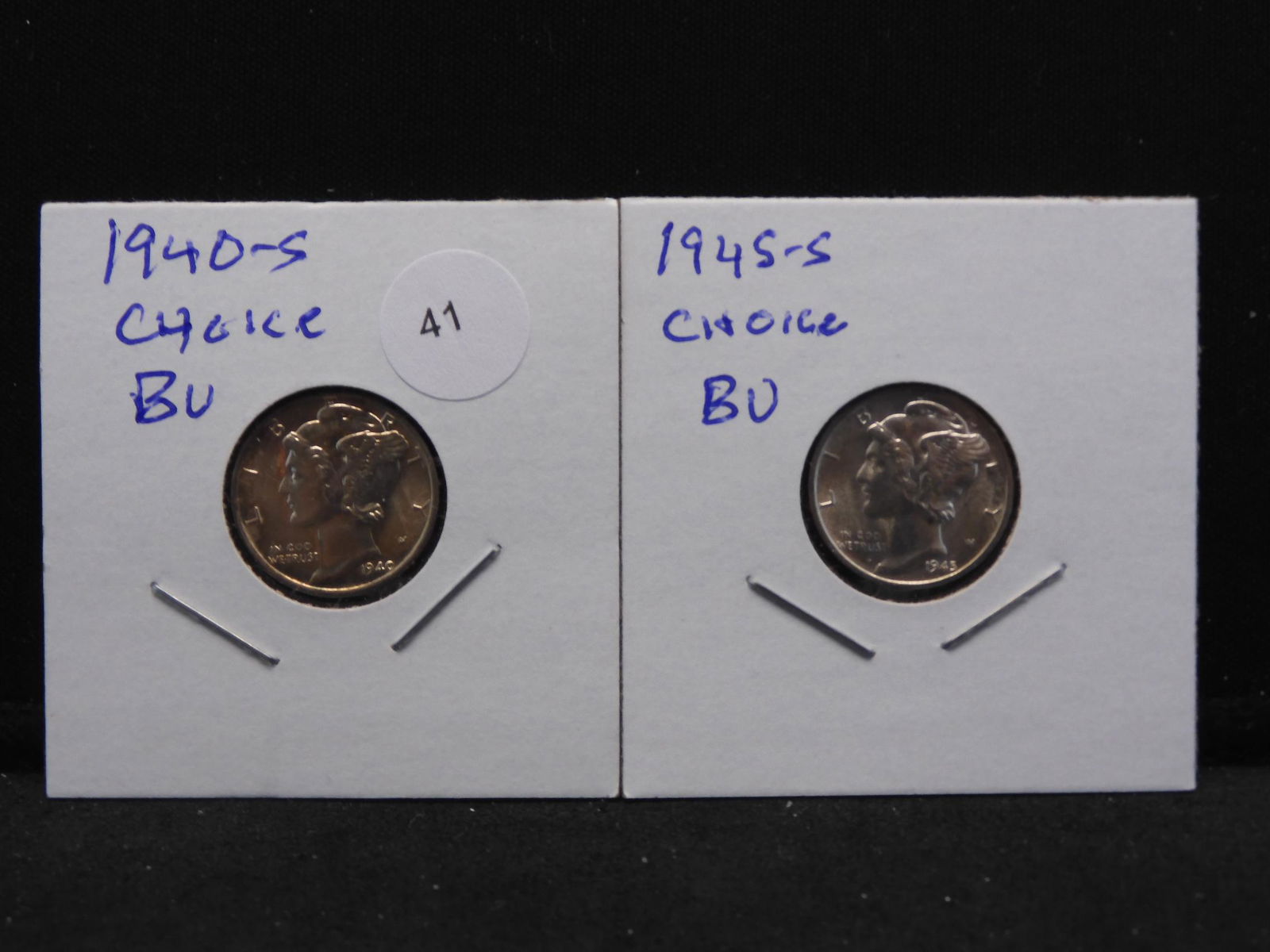 1940-S and 1945-S Mercury Dimes.  Choice BU. (1 of 3)