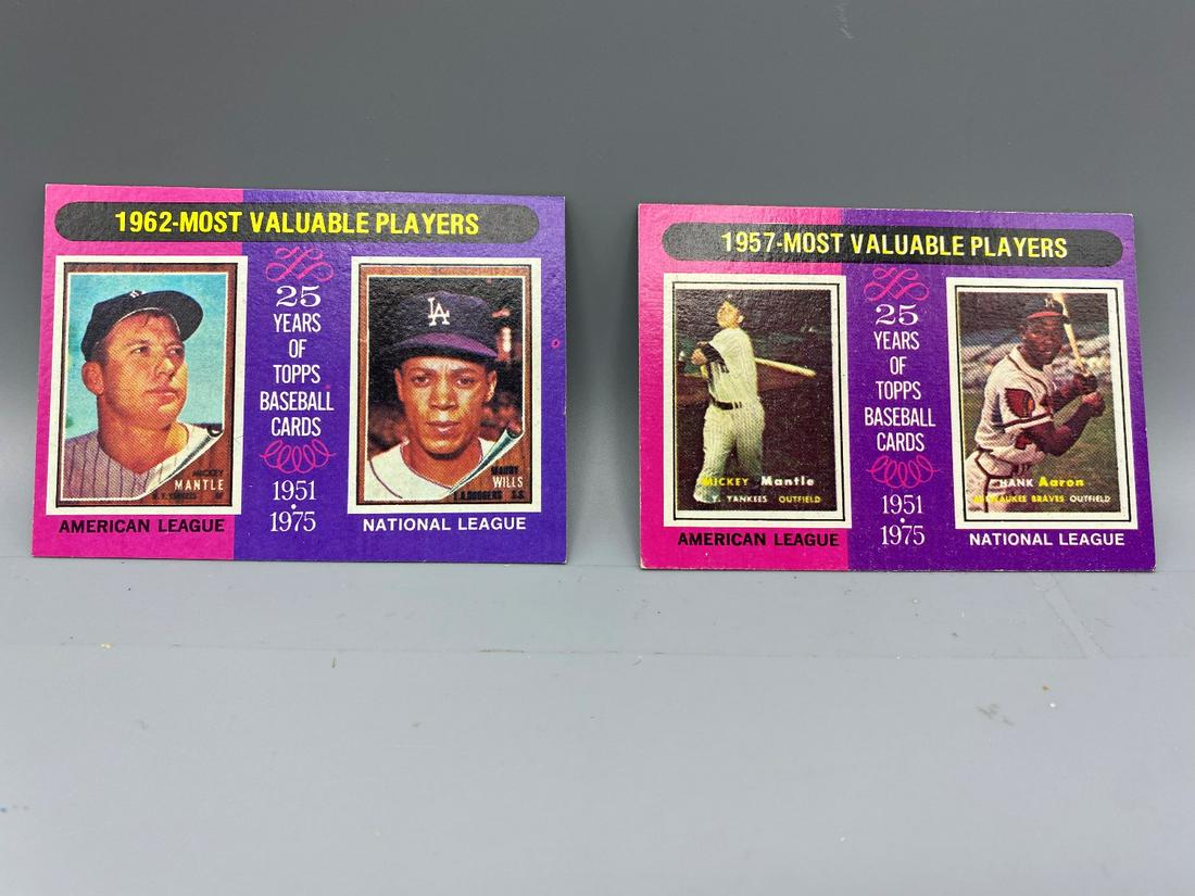2 - 1975 Topps Baseball MVP Cards - #195 Mantle/Aaron, (1 of 2)
