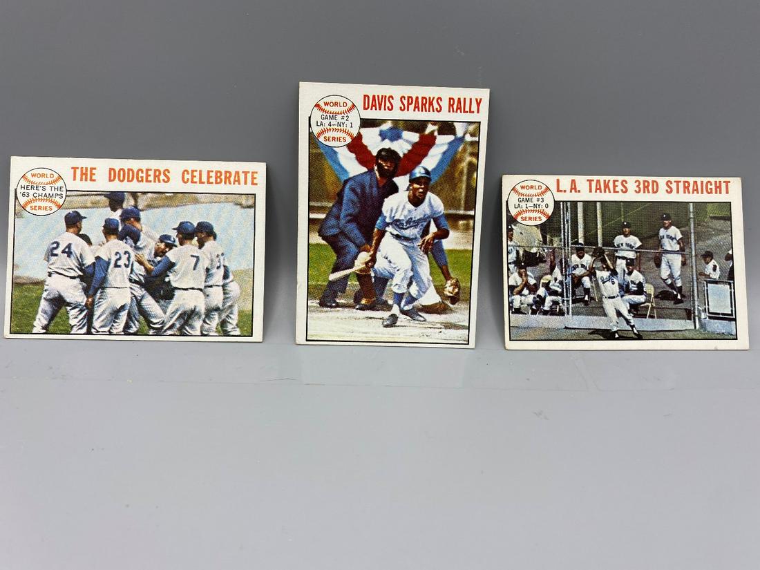 3 - 1964 Topps Baseball World Series Cards - #137, 138,: 3 - 1964 Topps Baseball World Series Cards - #137, 138, 140