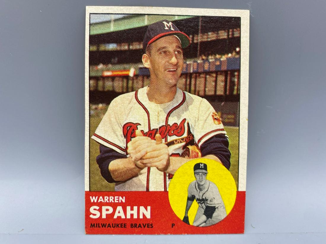1963 Topps #320 Warren Spahn Hall of Fame (1 of 2)