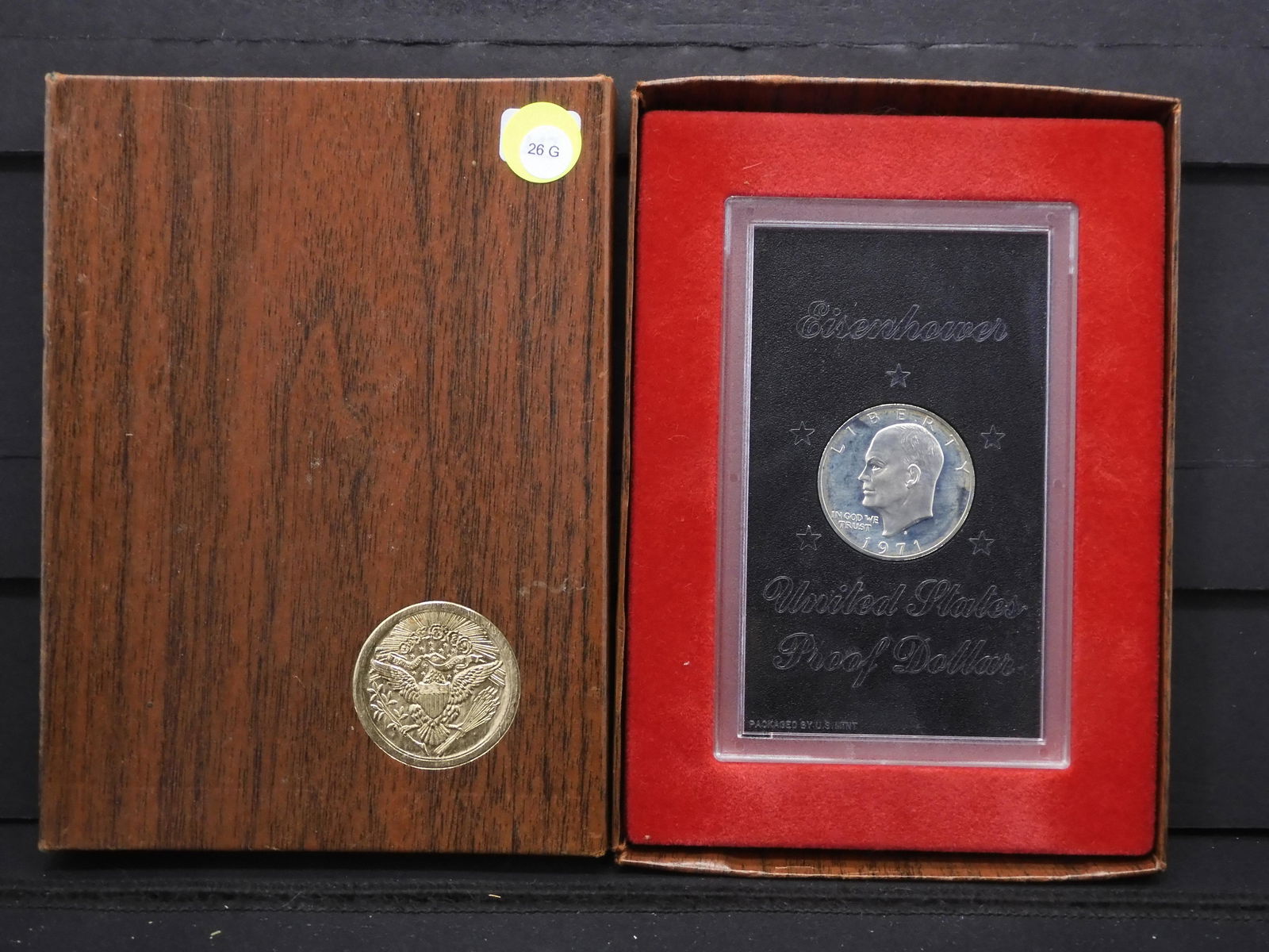 1971-S Proof Ike 40% Silver Dollar in Brown Box (1 of 5)