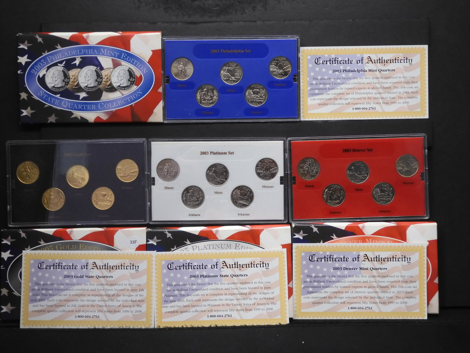2003-P & D State Quarter Set & 2003 Platinum and Gold (1 of 13)