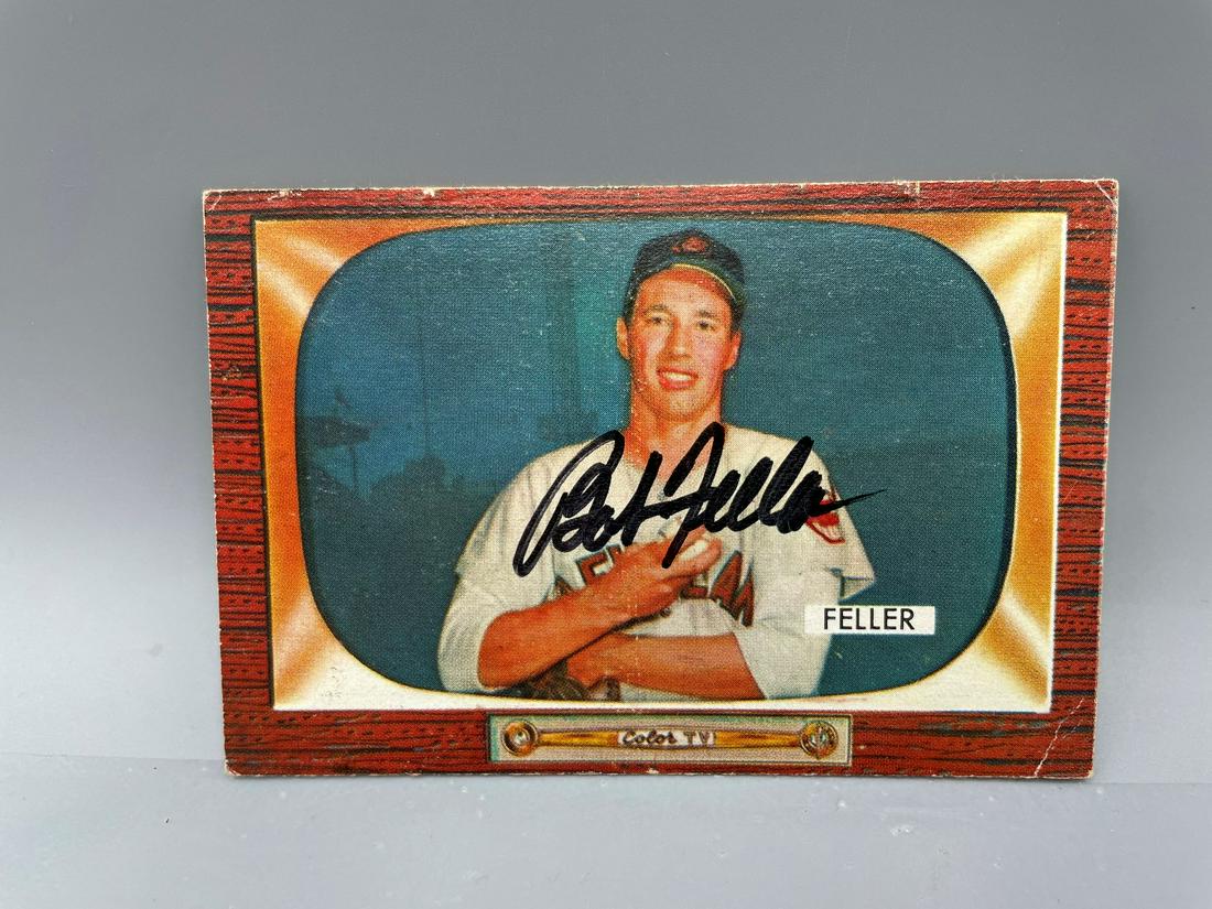1955 Bowman Bob Feller #134 - Autographed - No COA (1 of 2)