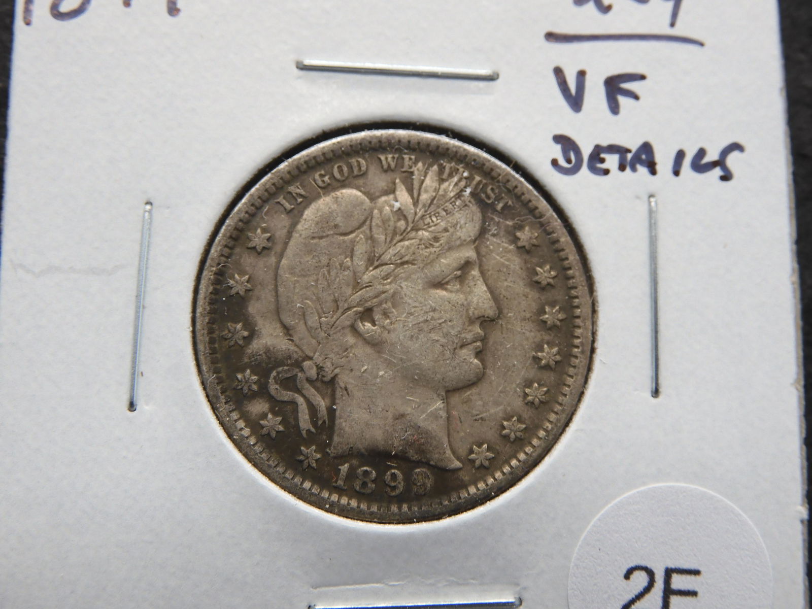 1899 Barber 25c. VF Details. (1 of 3)