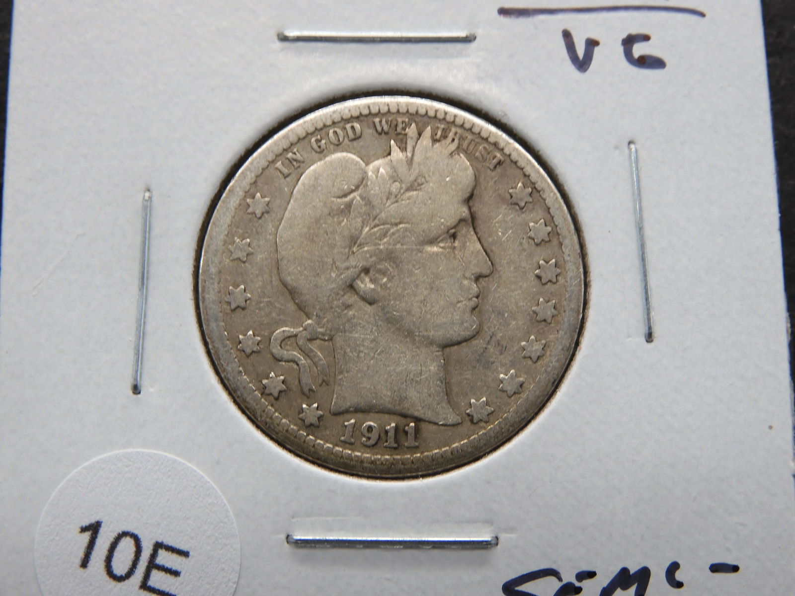 1911-D Barber 25c. VG. Semi-Key. (1 of 3)