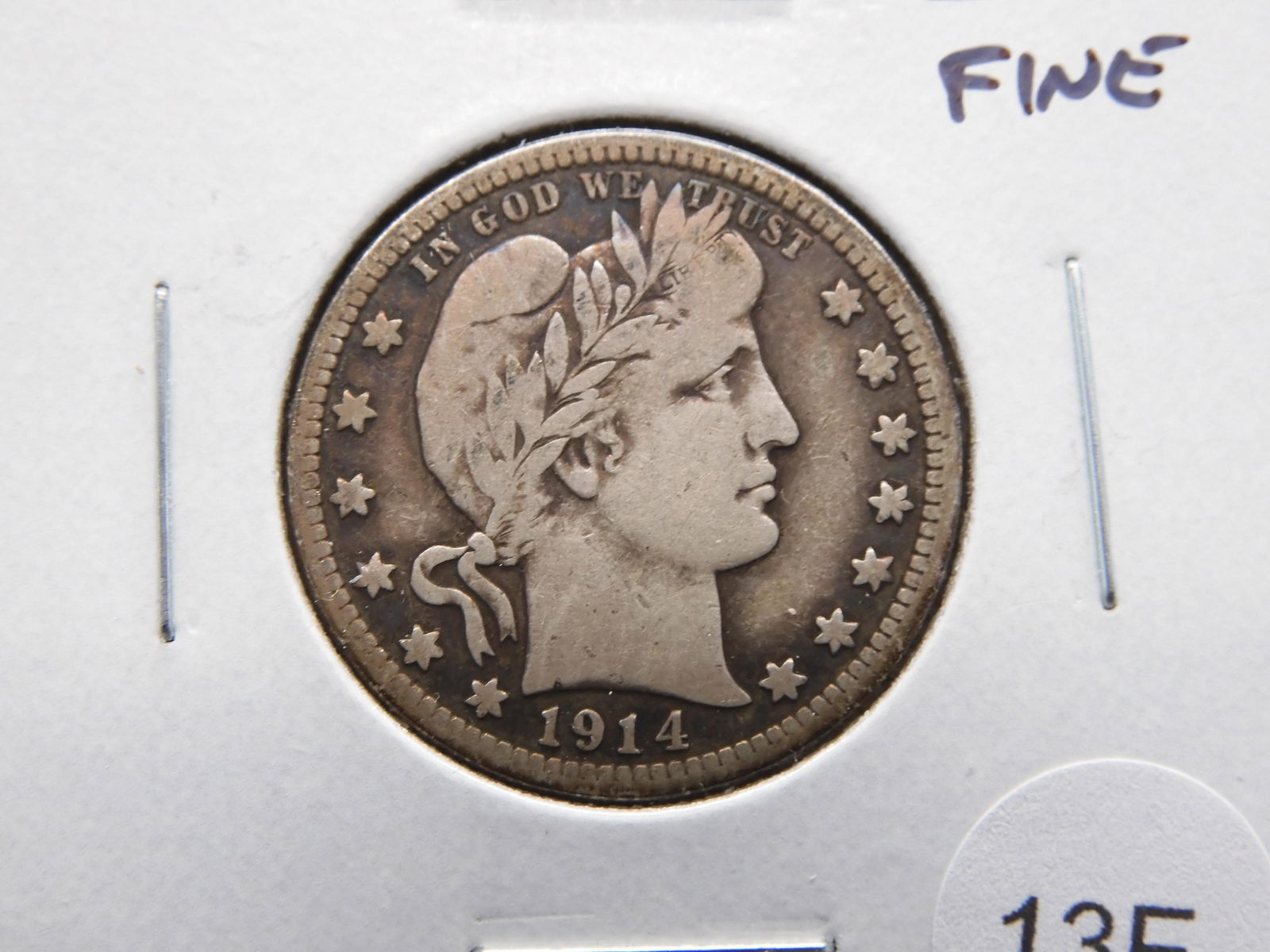 1914-D Barber 25c. Fine. (1 of 3)