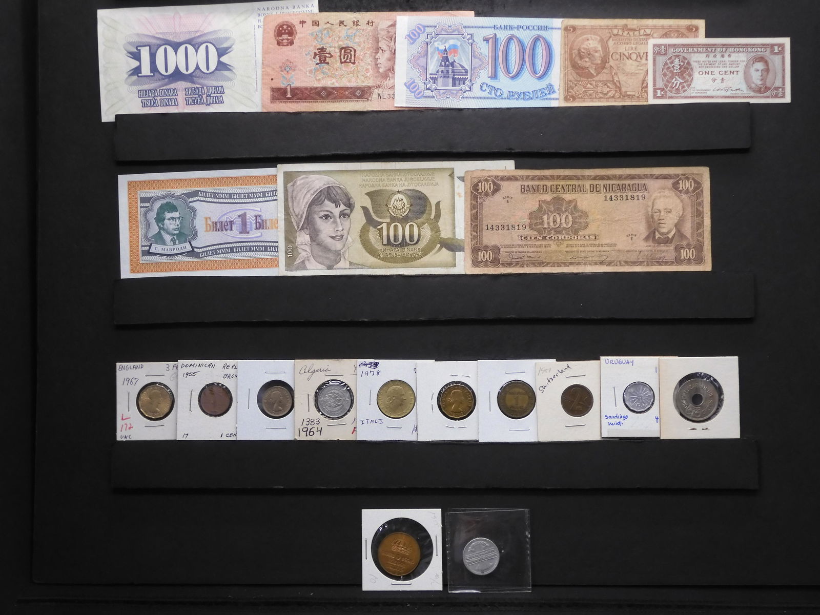Misc. Foreign Currency + Coins. (1 of 8)