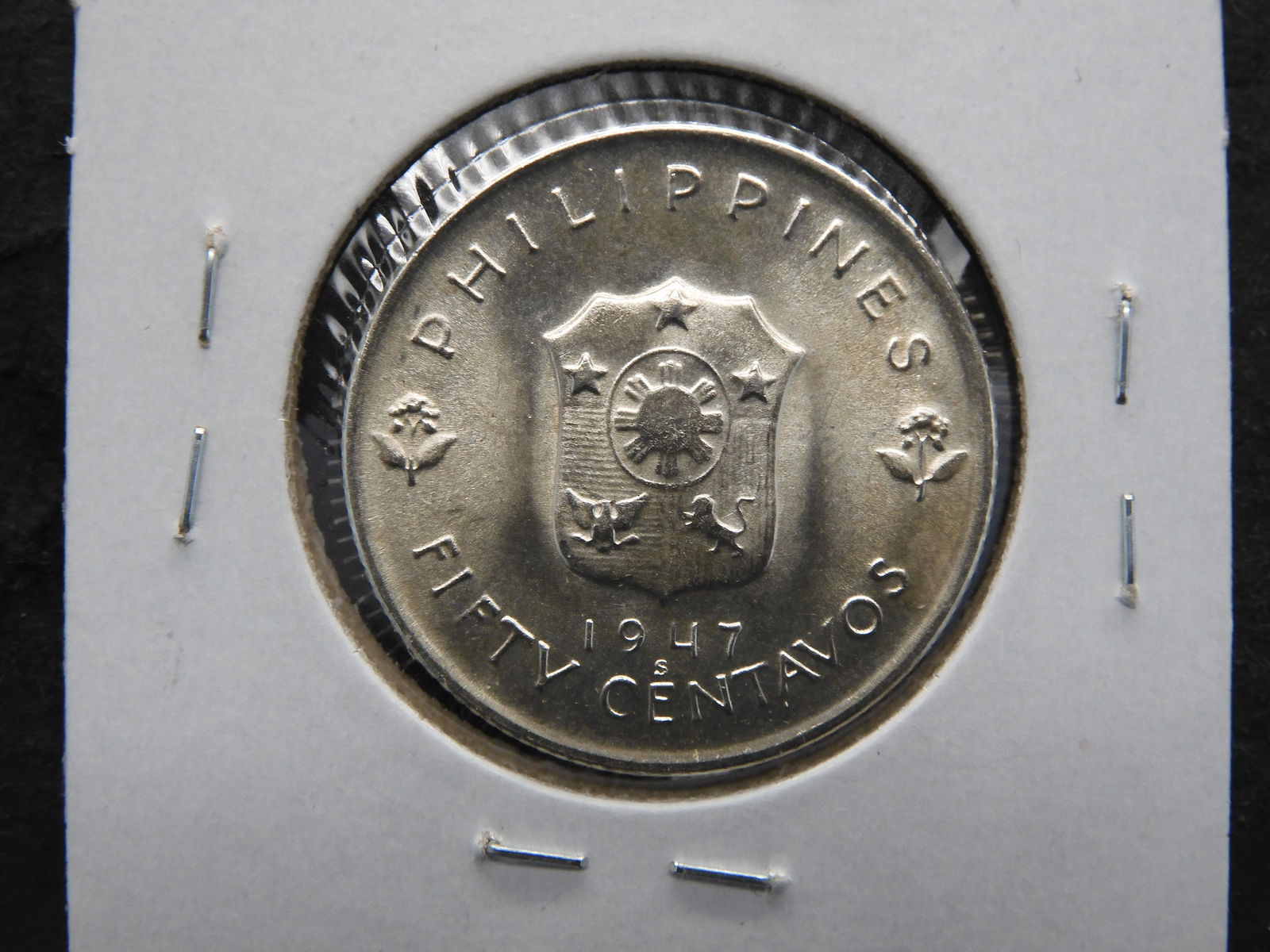 1947-S Philippines 50 Centavos.  Gem UNC.  General (1 of 3)