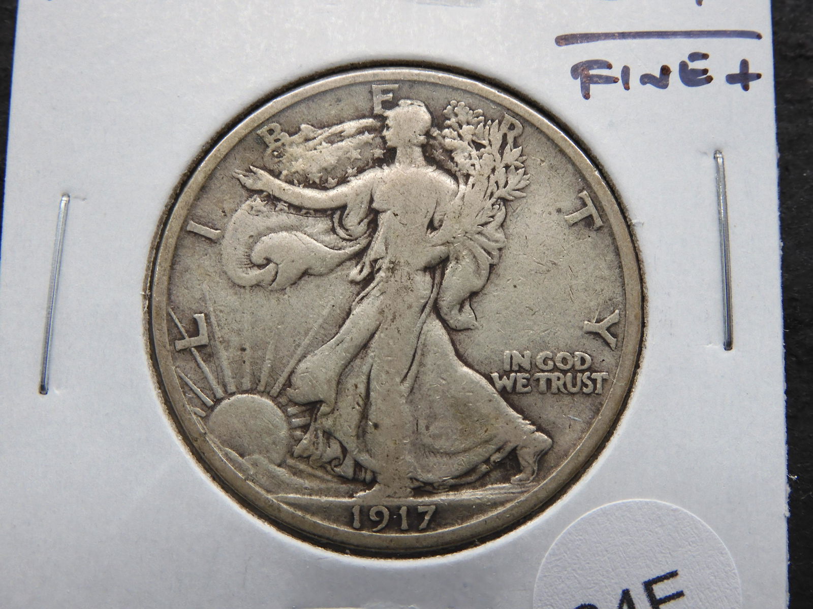 1917 Walking Liberty 50c. Fine+. (1 of 3)