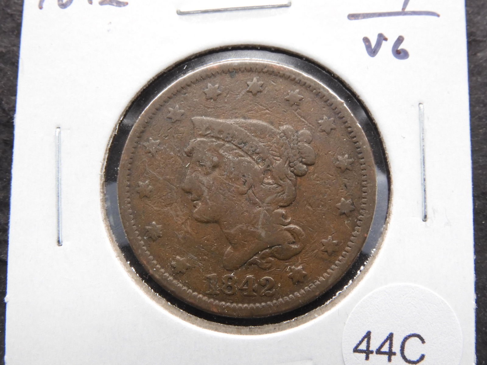 1842 Large Cent. VG. (1 of 3)