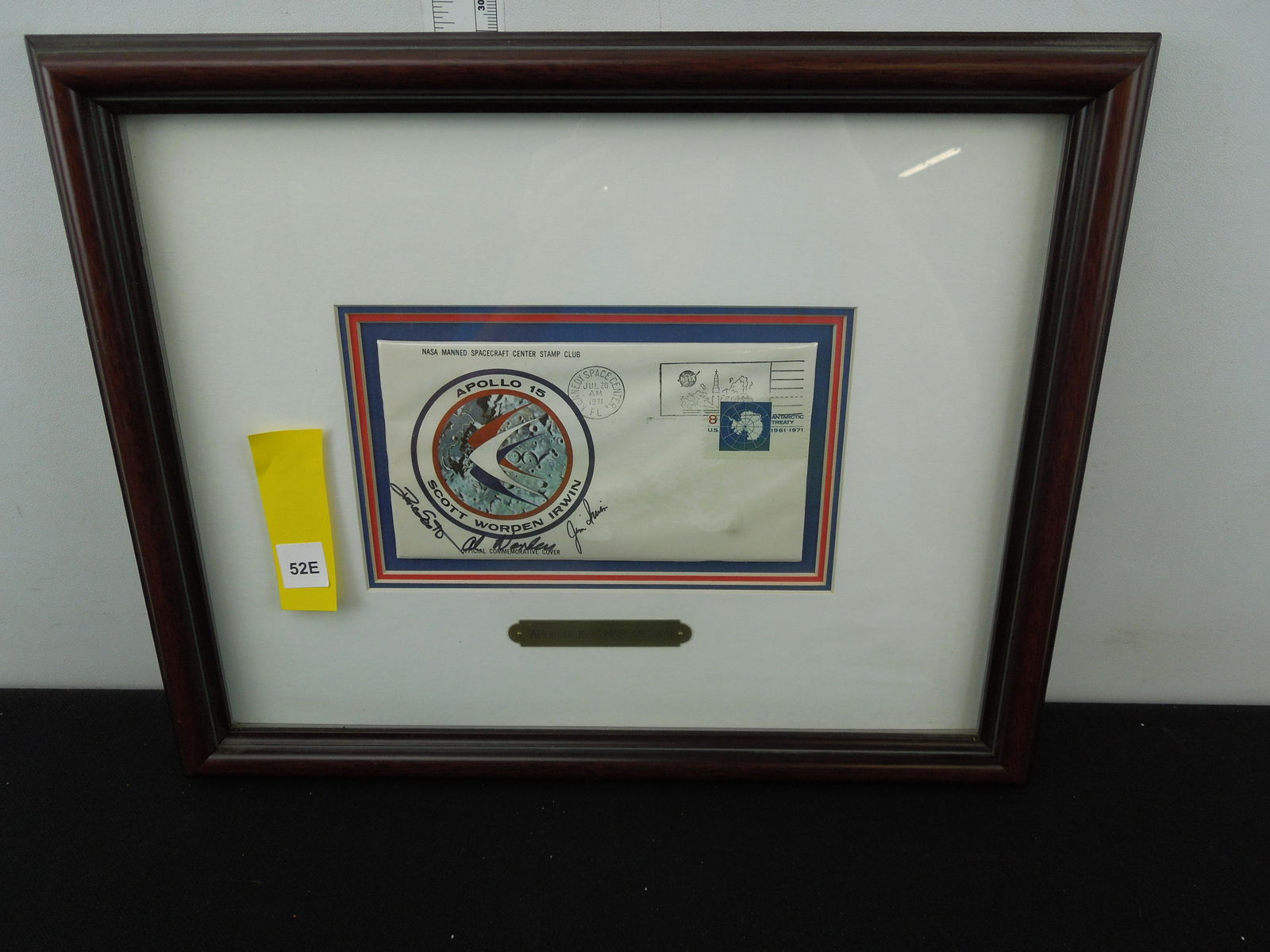 Framed Apollo 15  Lunar Mission Envelope and Stamp (1 of 4)