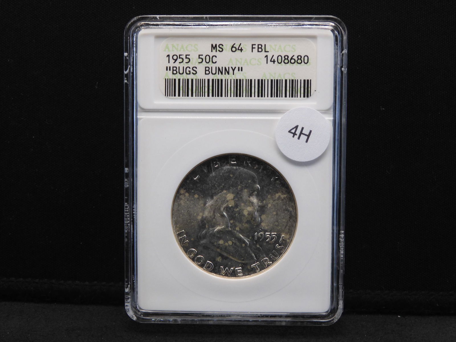 1955 "Bugs Bunny" Franklin Half Dollar ANACS MS64 FBL (1 of 4)