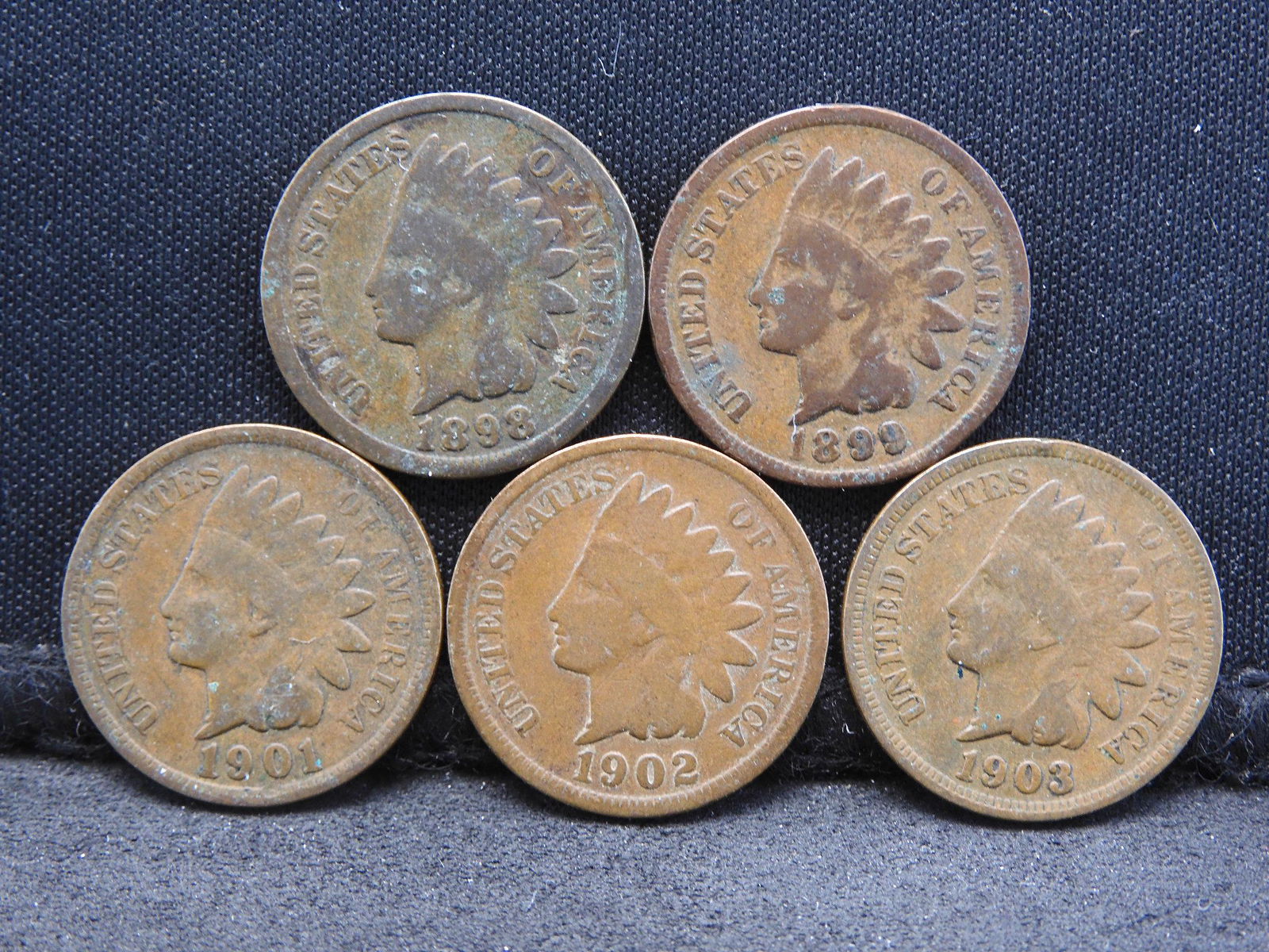 1898, 1899, 1901, 1902 & 1903  Indian Head Cents (1 of 2)