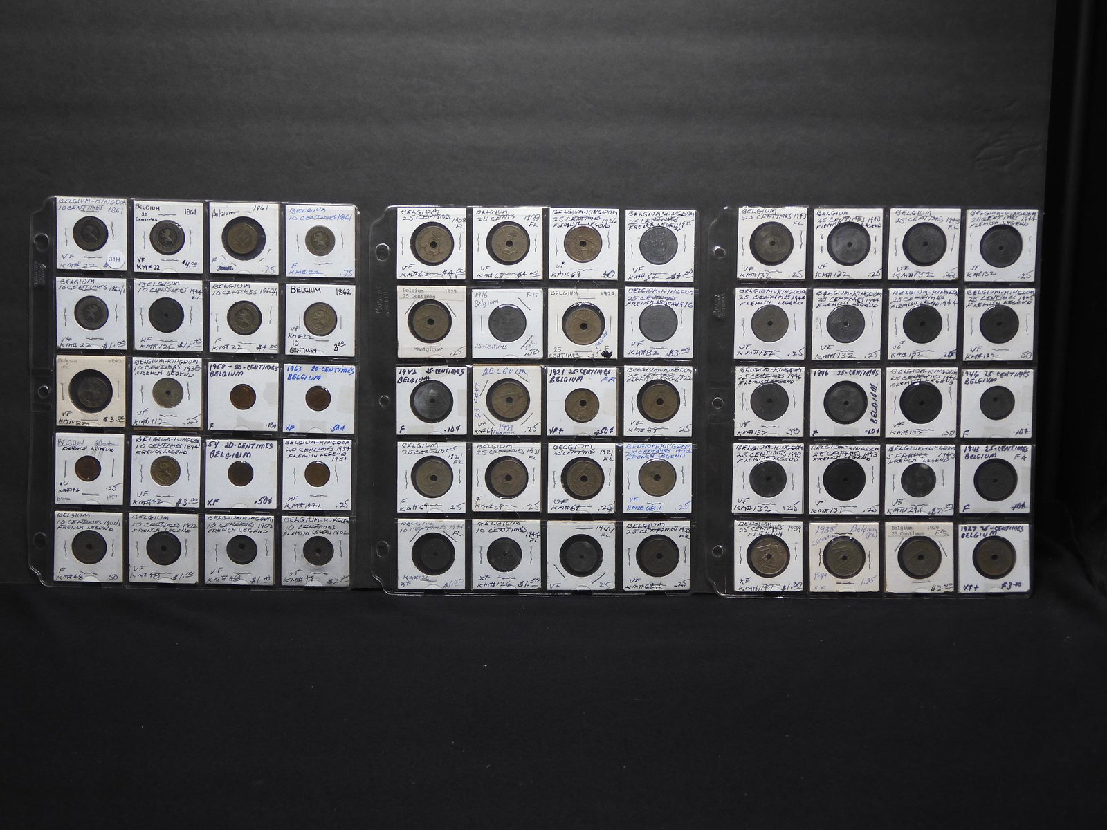 60 Carded Coins From Belgium: 60 Carded Coins From Belgium